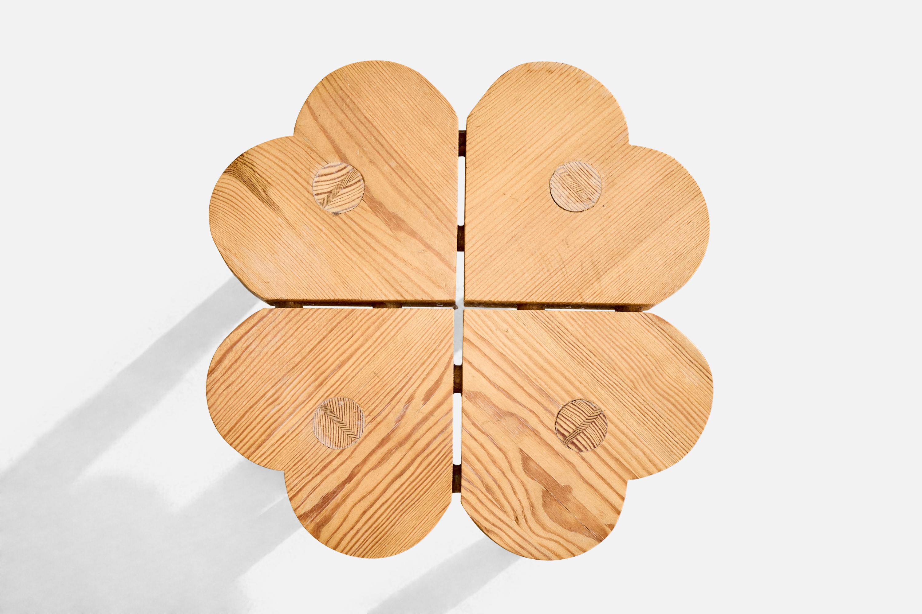 Swedish Designer, Stool, Pine, Sweden, 1970s For Sale 1