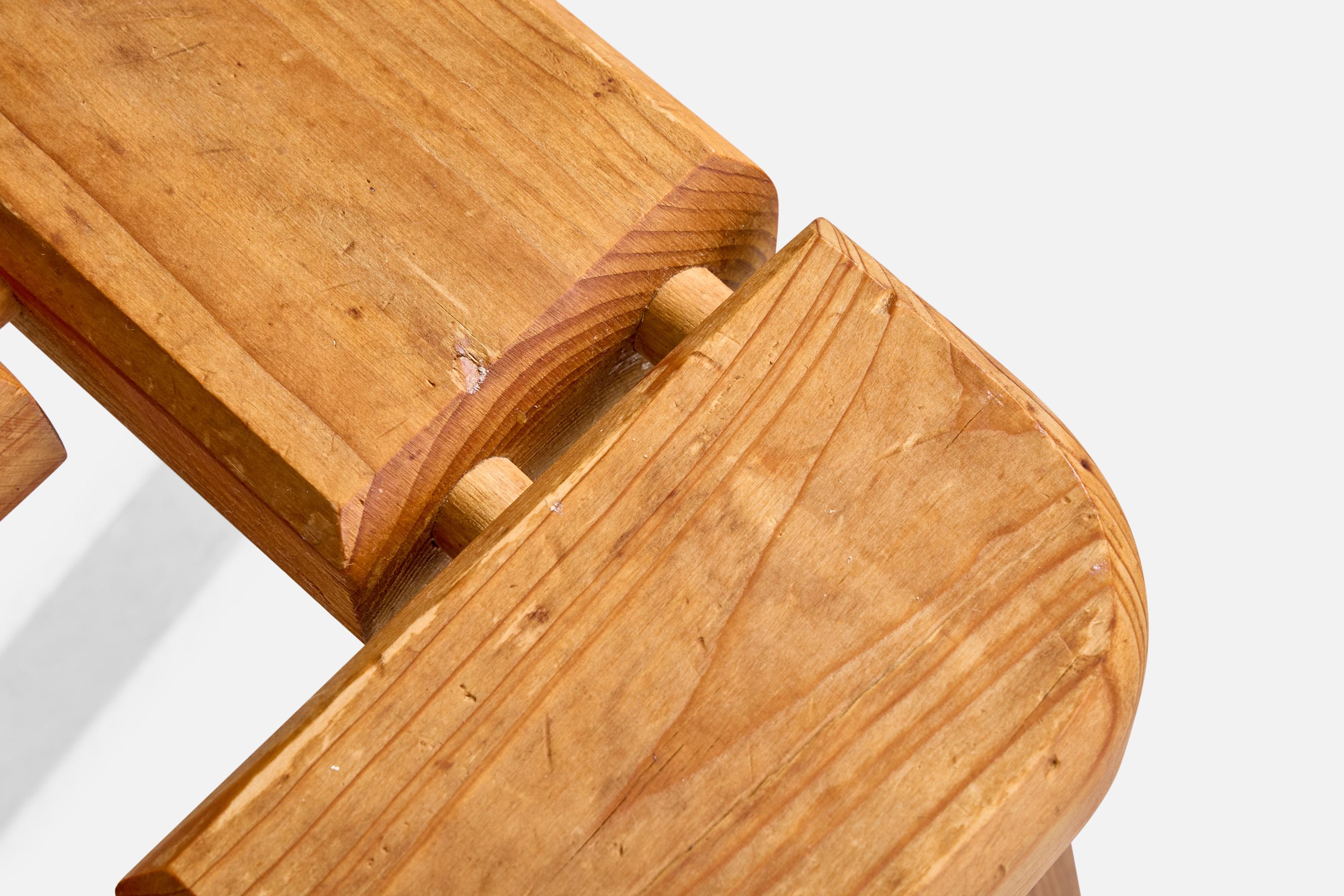 Swedish Designer, Stool, Pine, Sweden, 1970s For Sale 2