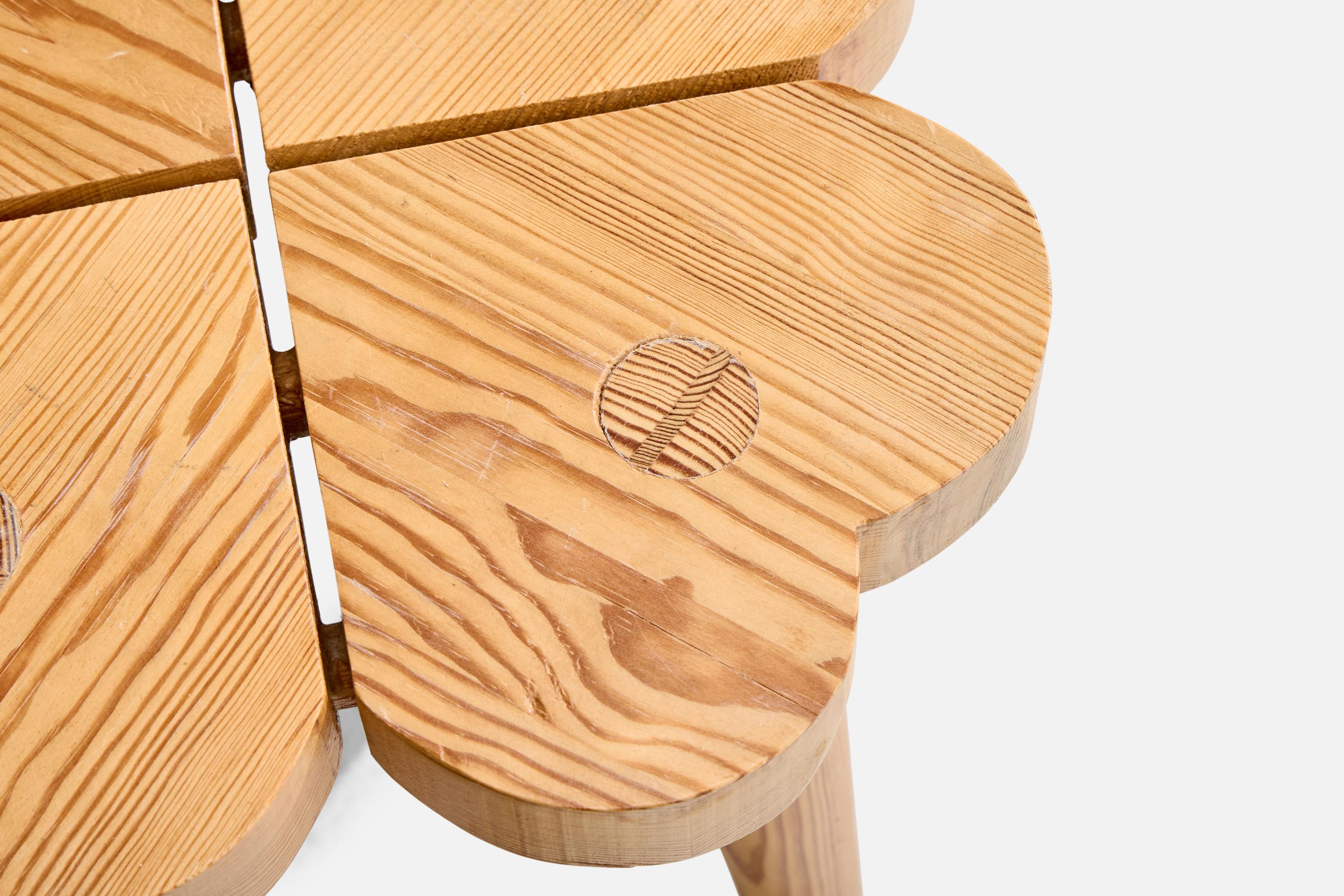 Swedish Designer, Stool, Pine, Sweden, 1970s For Sale 2