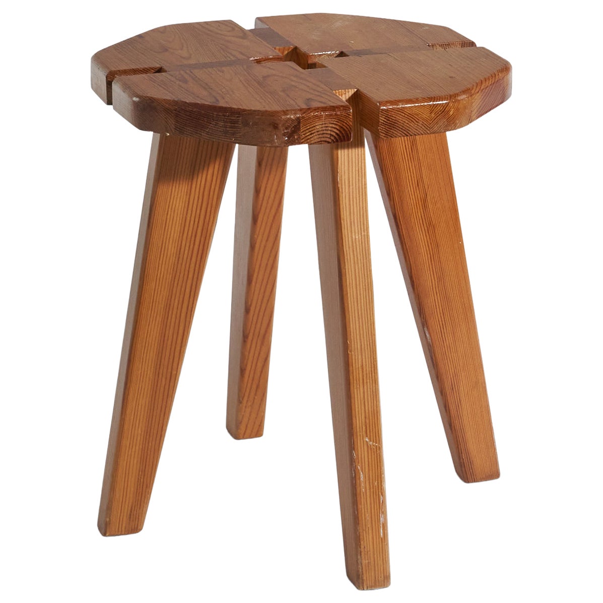 Swedish Designer, Stool, Pine, Sweden, 1970s
