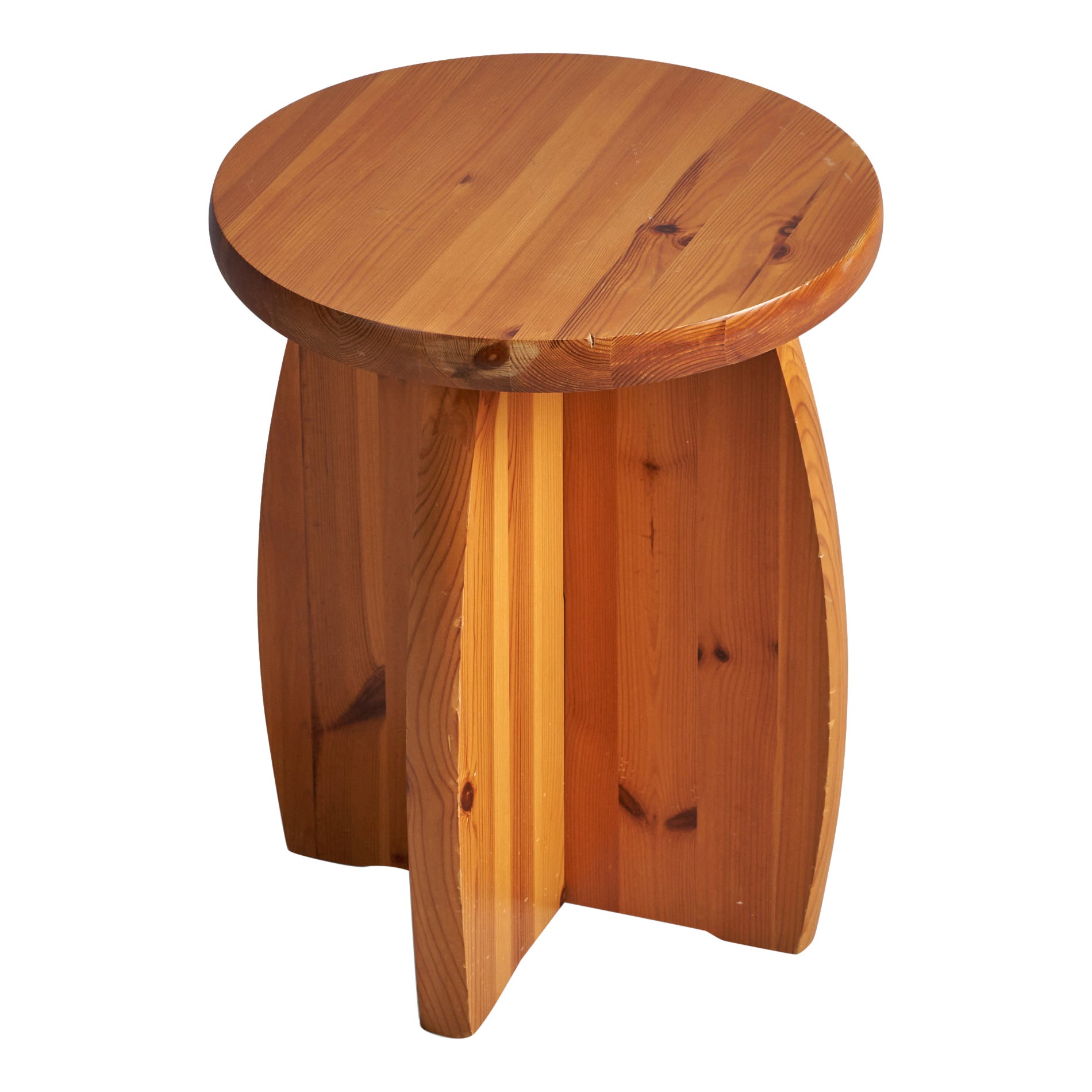 Swedish Designer, Stool, Pine, Sweden, 1970s