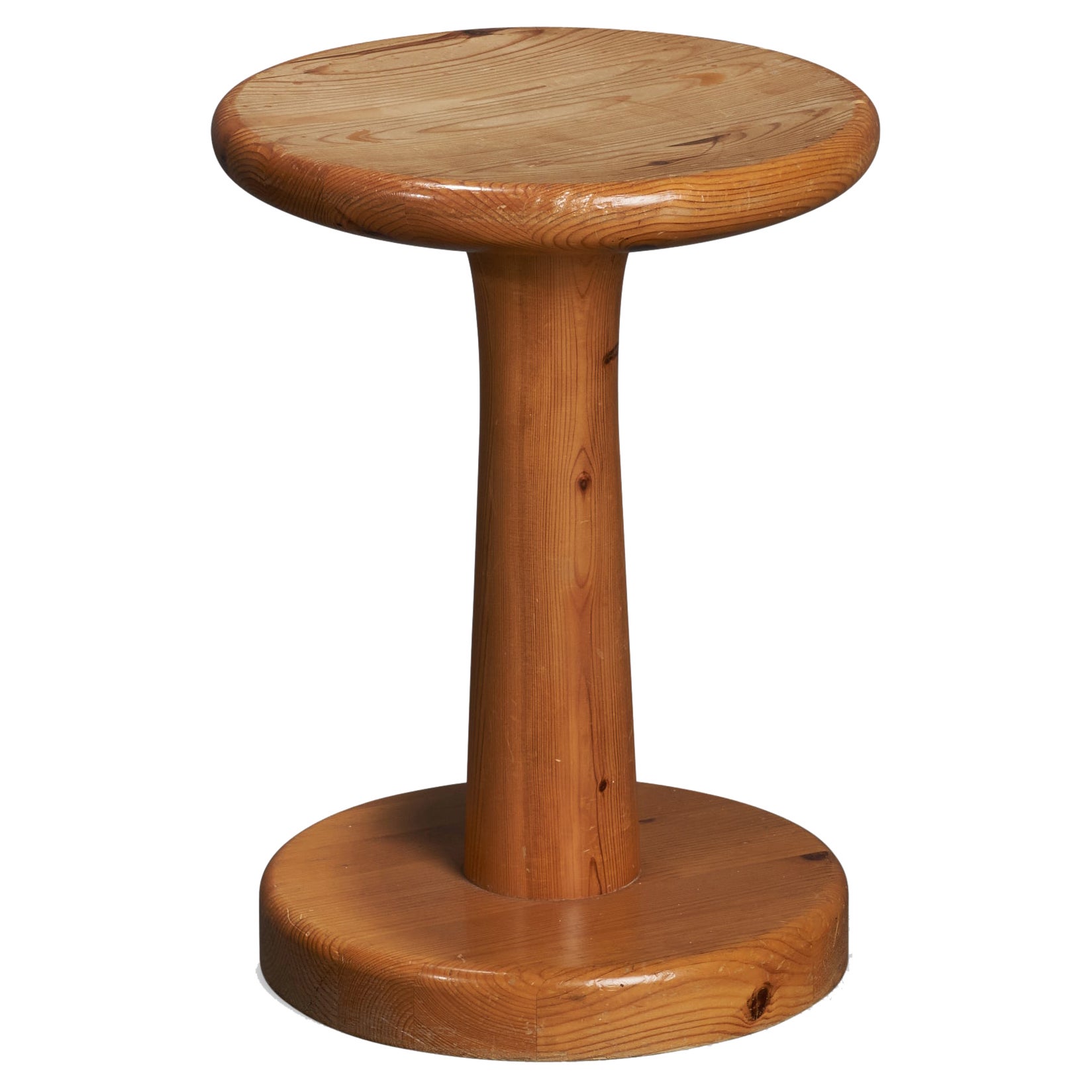 Schwedischer Designer, Hocker, Kiefernholz, Schweden, 1970er Jahre