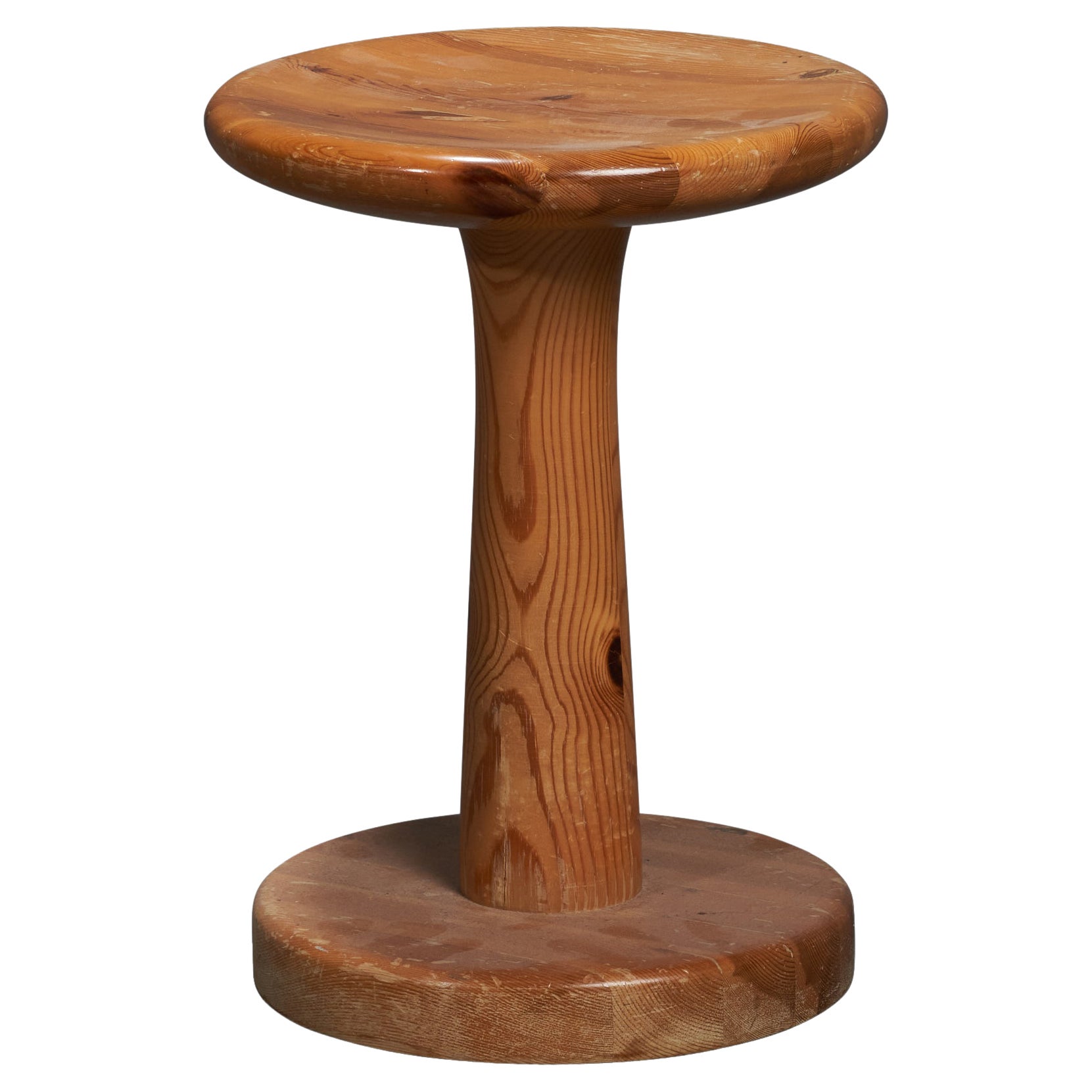 Schwedischer Designer, Hocker, Kiefernholz, Schweden, 1970er Jahre