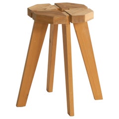 Tabouret de designer suédois, pin, Suède, années 1970