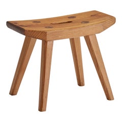 Swedish Designer, Stool, Pine, Sweden, 1970s