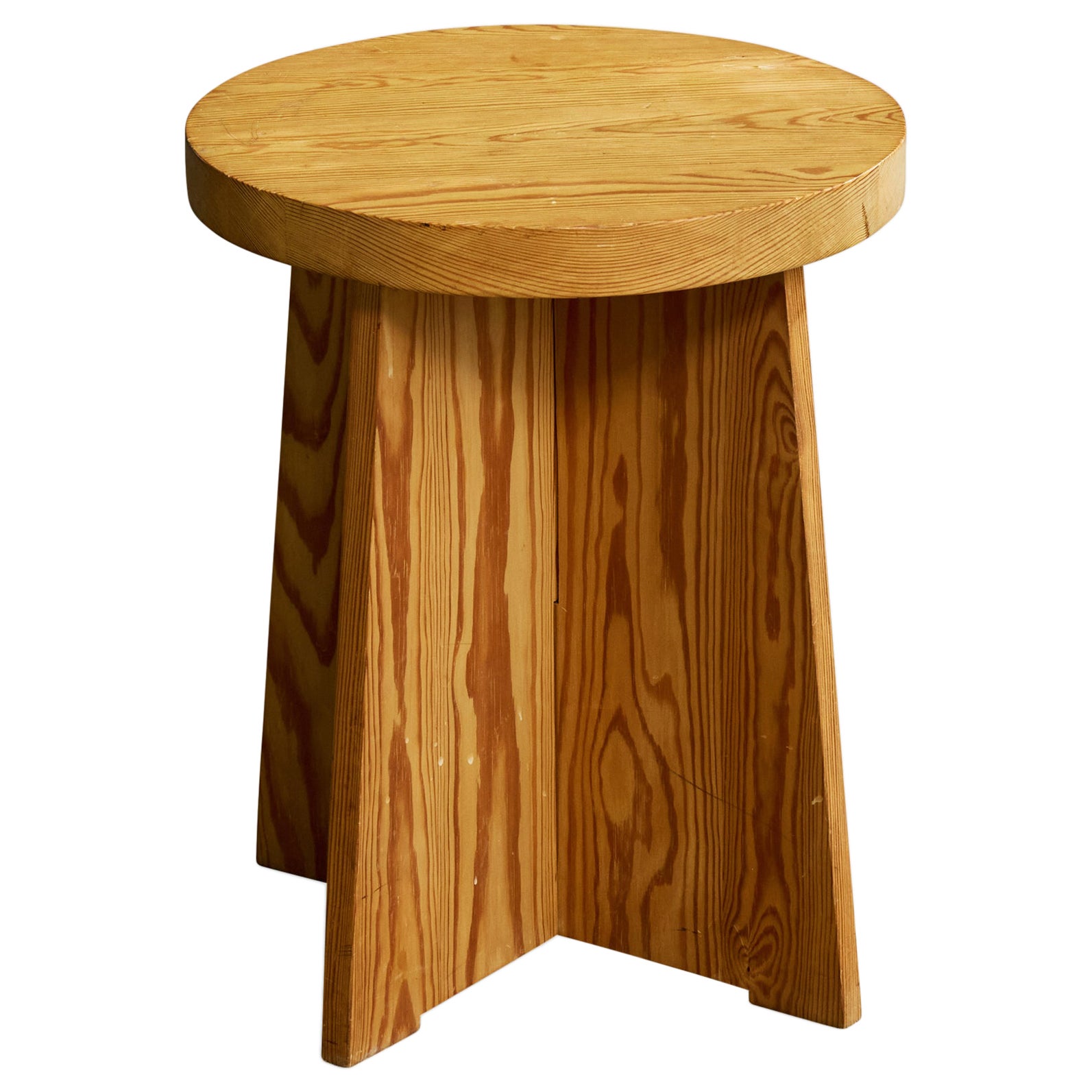 Swedish Designer, Stool, Pine, Sweden, 1970s