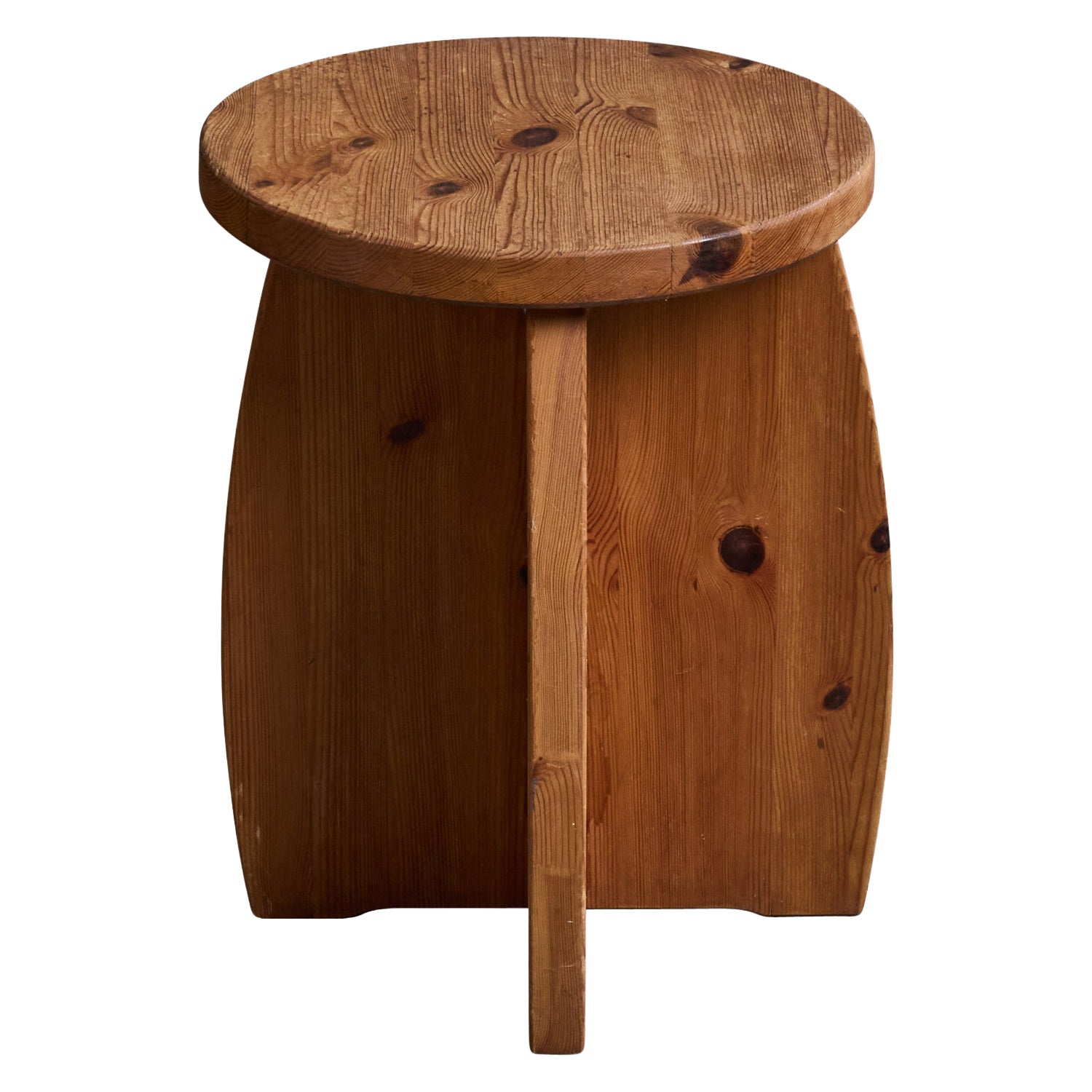 Swedish Designer, Stool, Pine, Sweden, 1970s For Sale