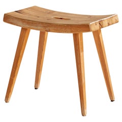 Schwedischer Designer, Hocker, Kiefernholz, Schweden, 1970er Jahre