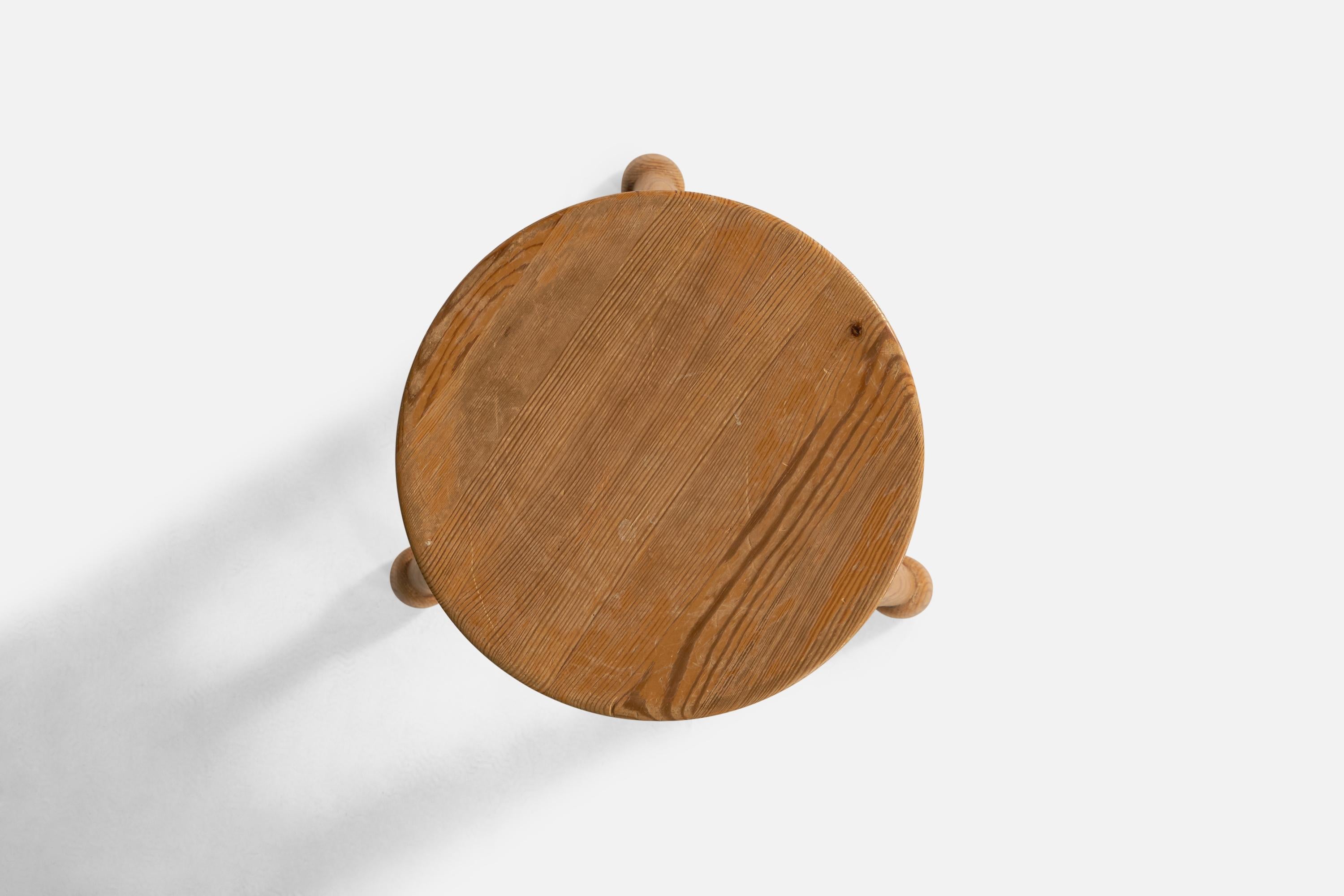 Pin Designer suédois, tabouret, pin, Suède, 1976 en vente