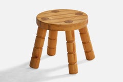 Swedish Designer, Stool, Pine, Sweden, 1980