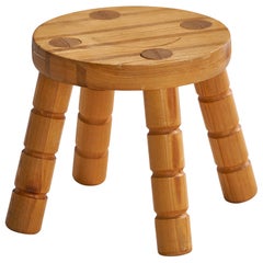 Designer suédois, tabouret, pin, Suède, 1980
