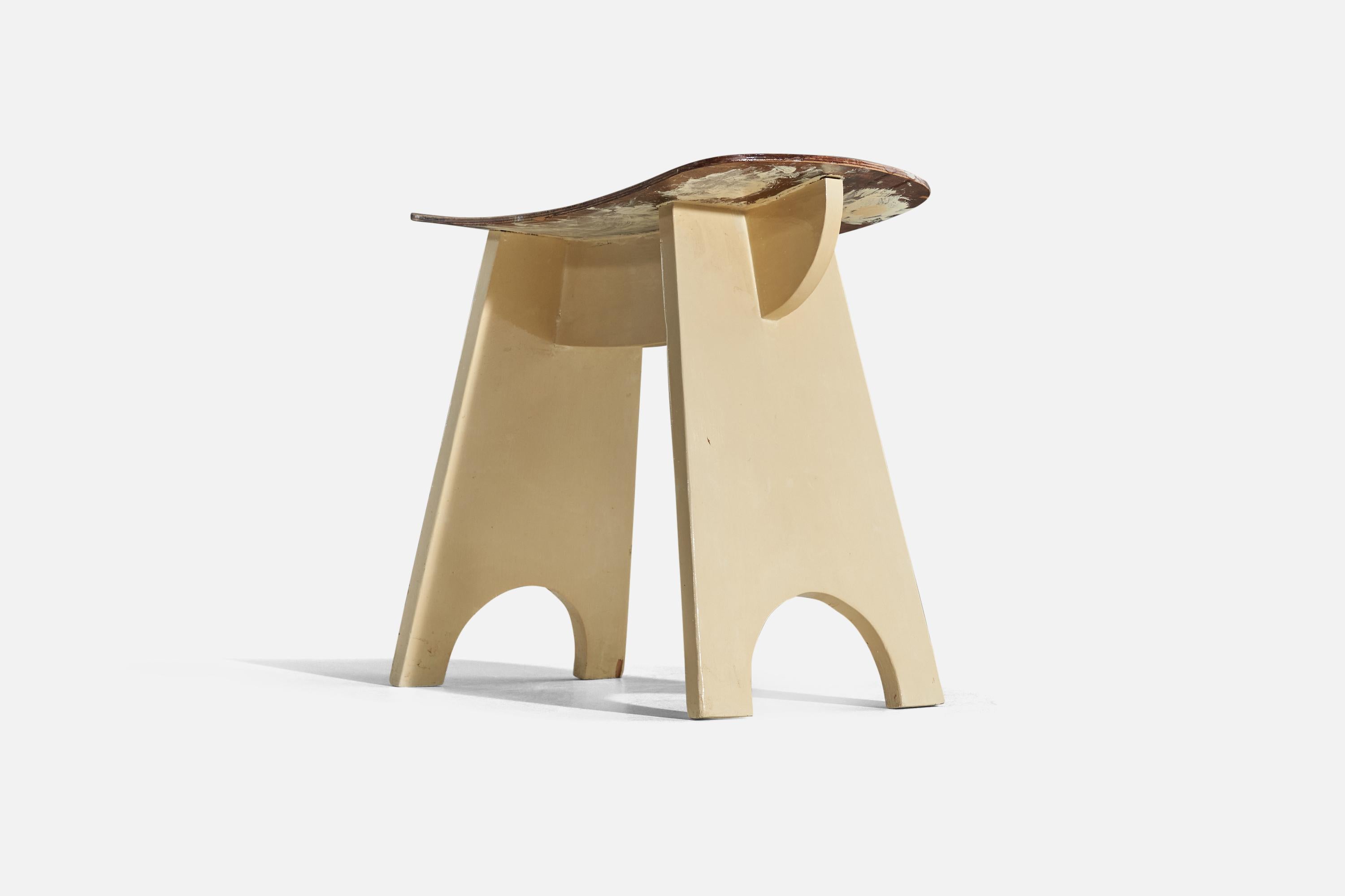 Mid-20th Century Swedish Designer, Stool, Plywood, Sweden, 1950s For Sale