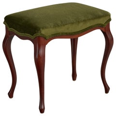 Swedish Designer, Stool, Wood, Mohair, Sweden, 1930s