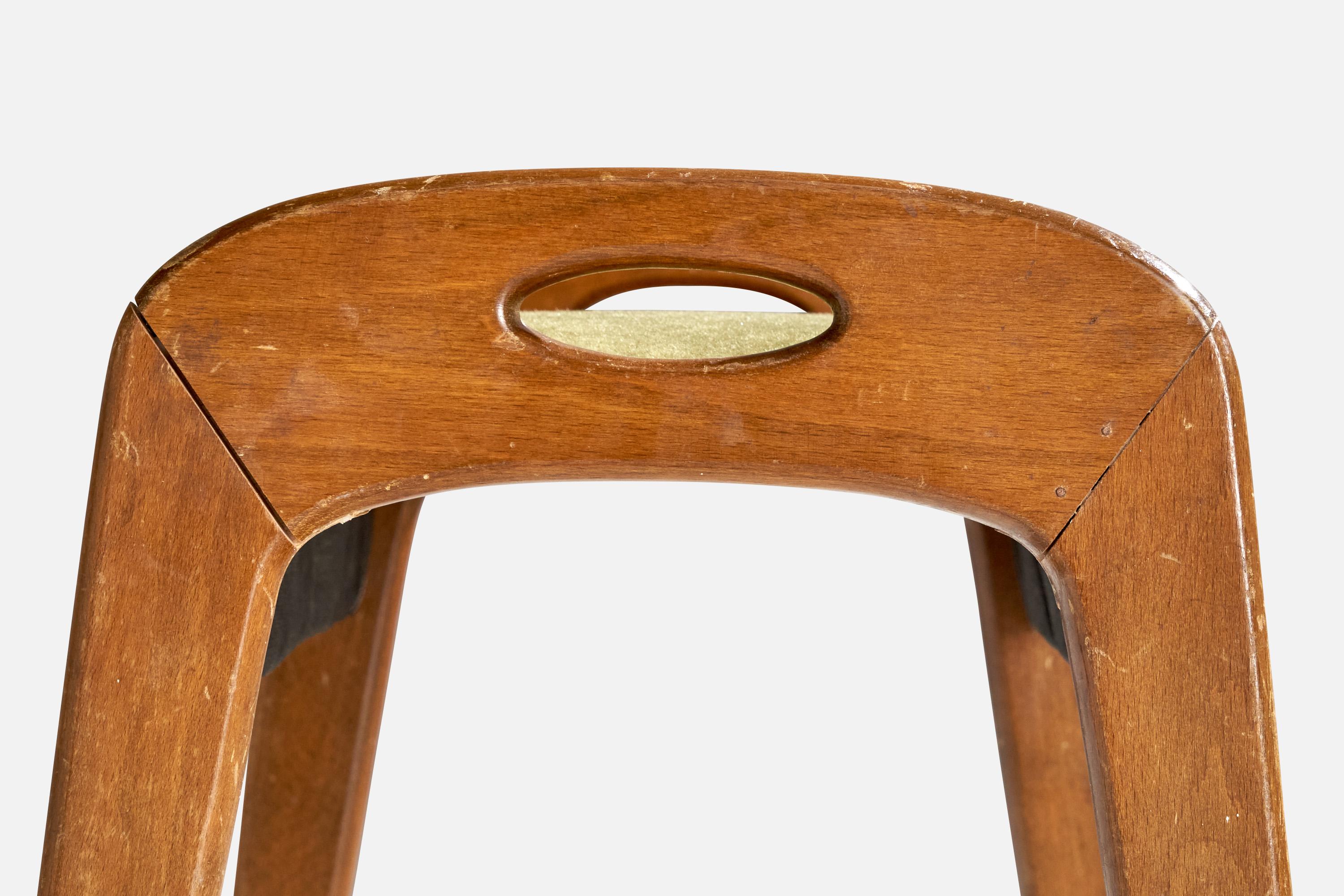 Mohair Tabouret suédois, bois, mohair, Suède, années 1940 en vente