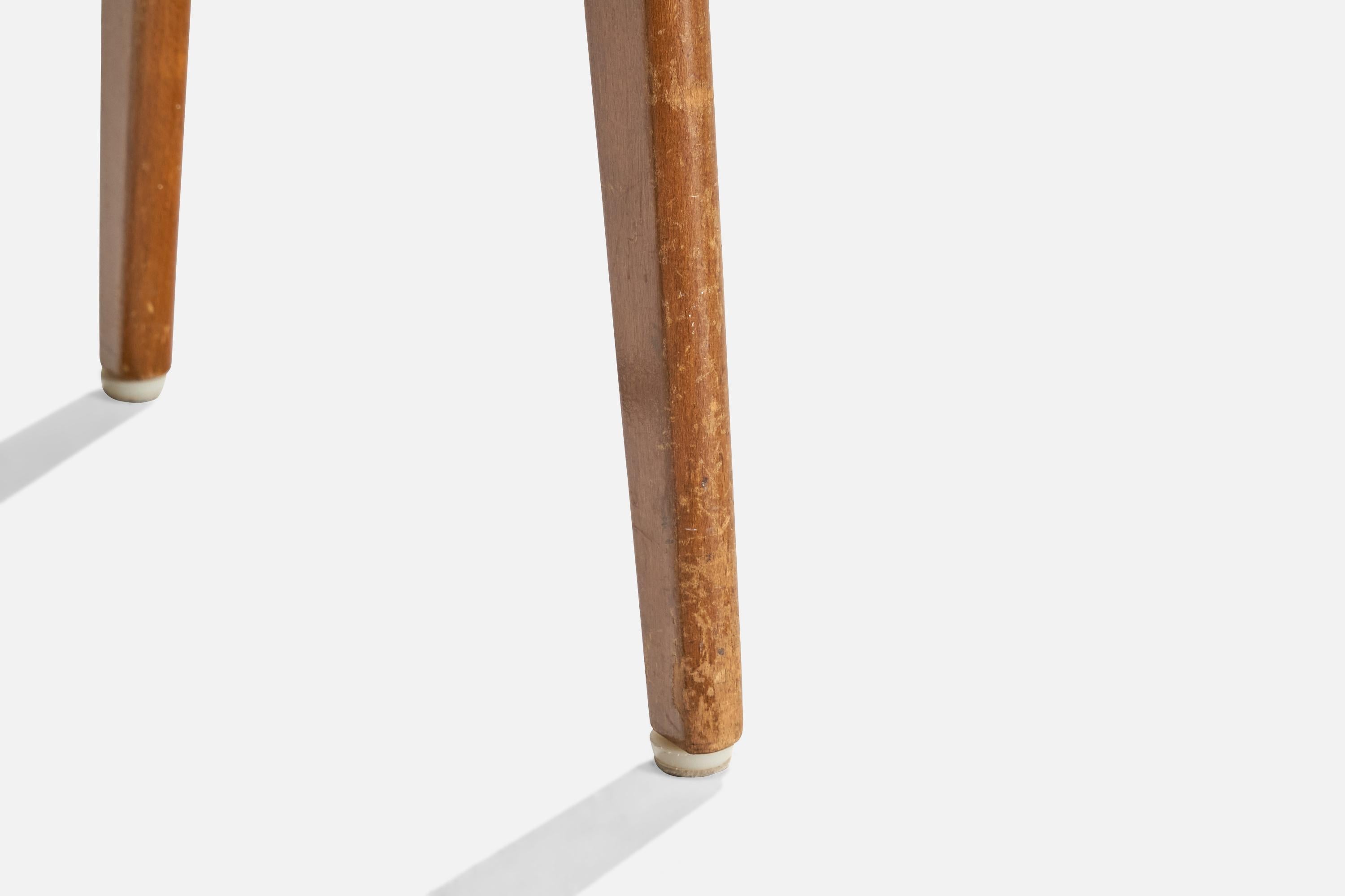 Tabouret suédois, bois, mohair, Suède, années 1940 en vente 2