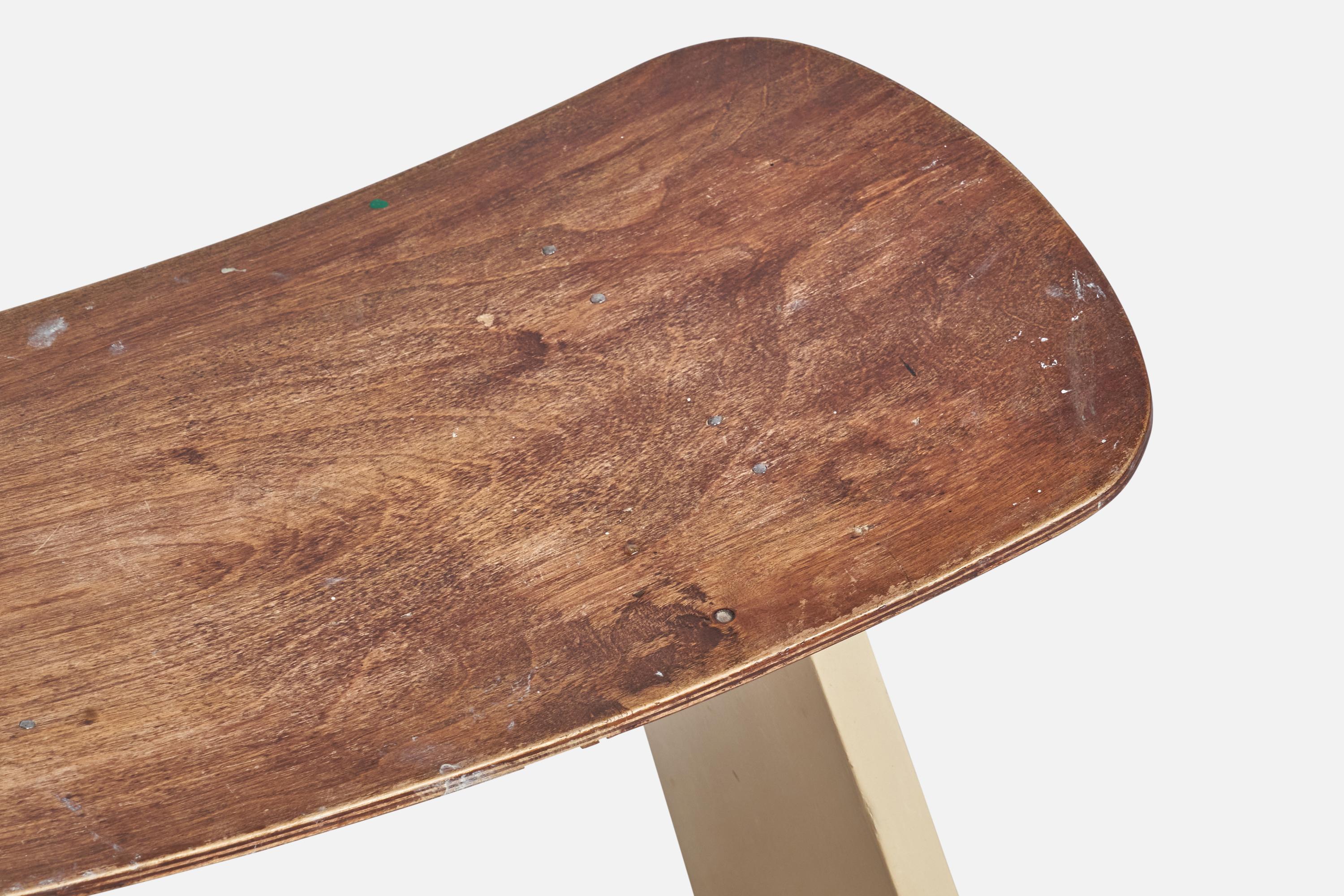 Swedish Designer, Stool, Wood, Moulded Plywood, Sweden, 1950s For Sale 1