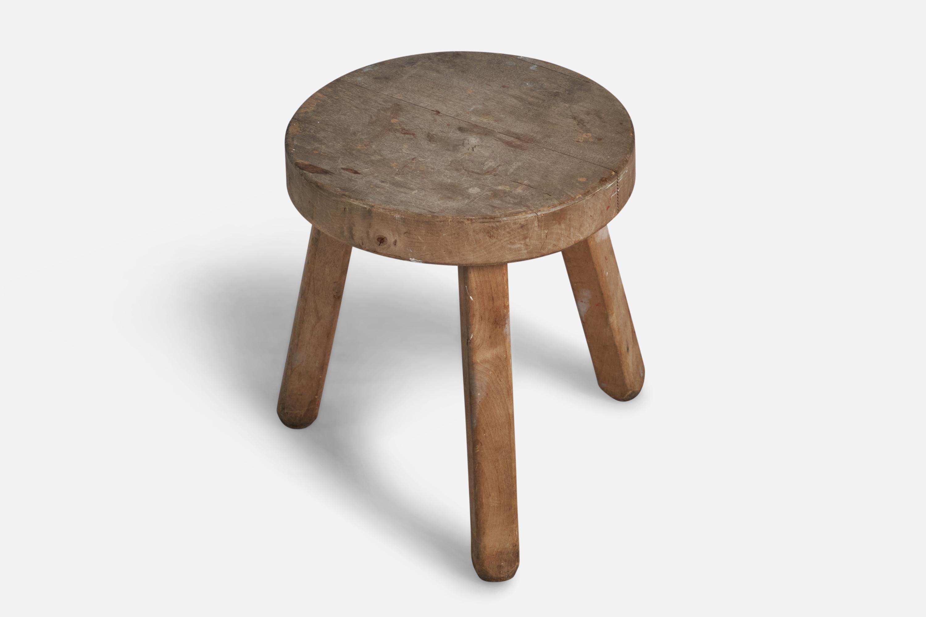 Swedish Designer, Stool, Wood, Sweden, 1930s In Good Condition For Sale In High Point, NC