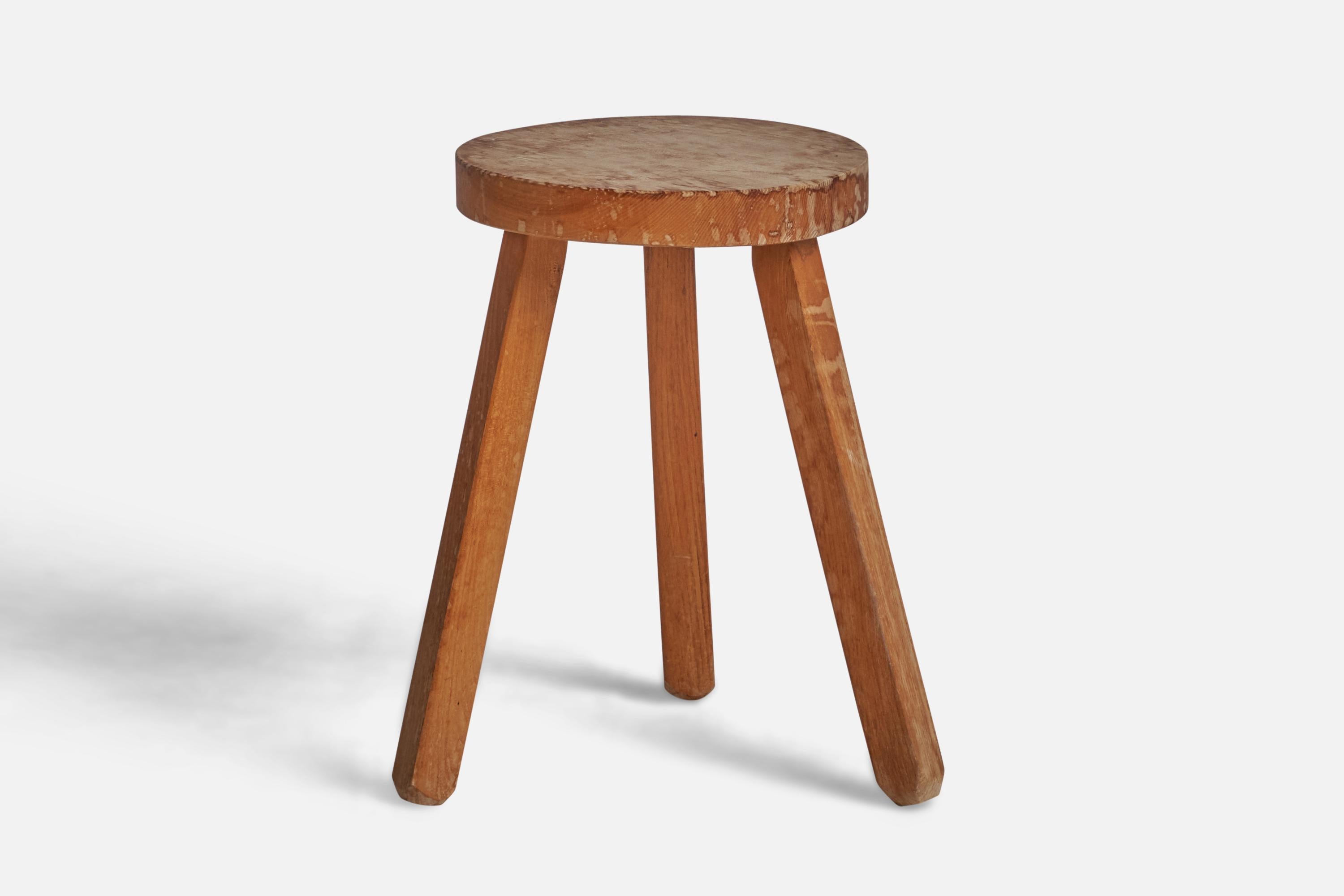 A wood stool designed and produced in Sweden, 1940s