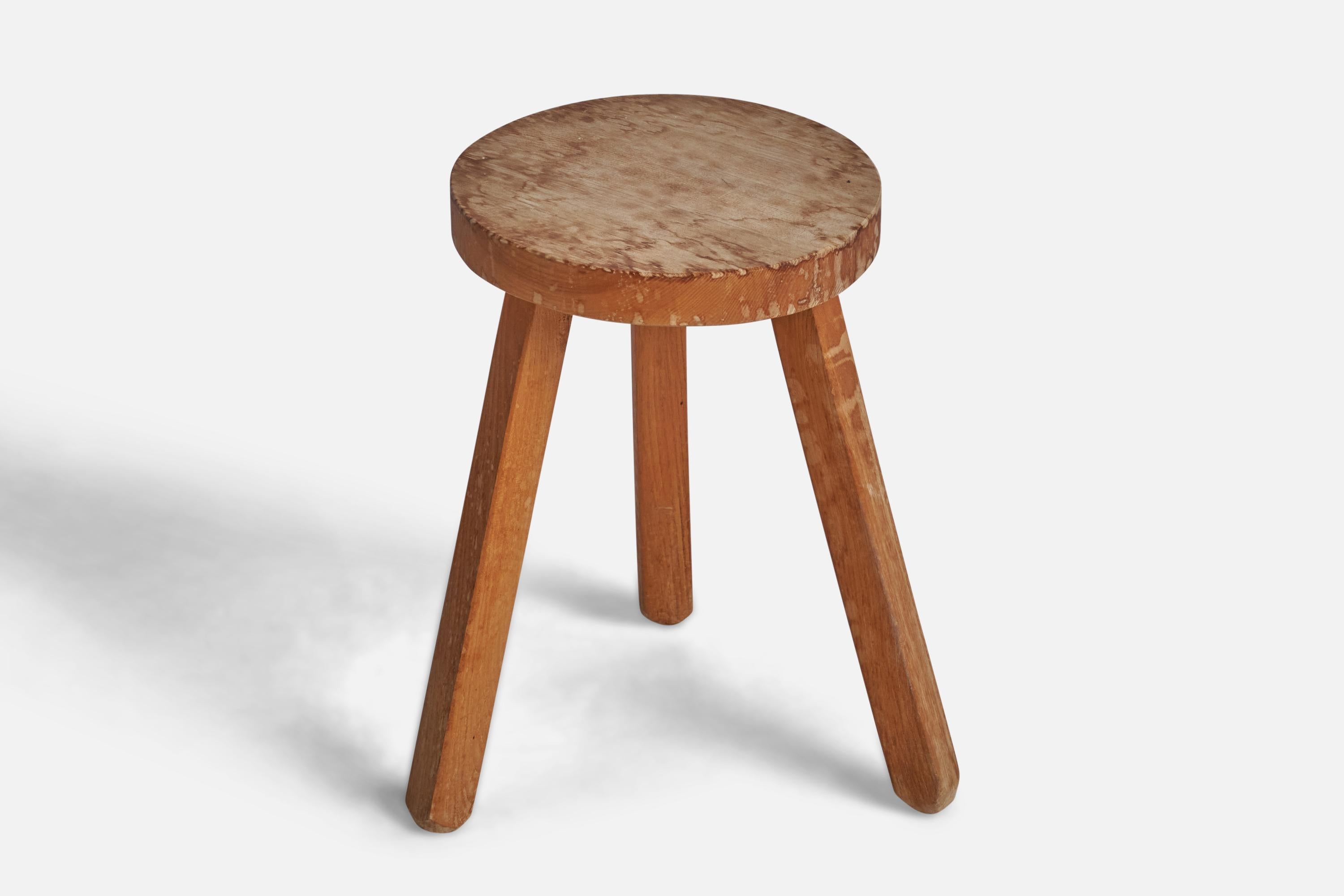 Swedish Designer, Stool, Wood, Sweden, 1940s In Fair Condition For Sale In High Point, NC