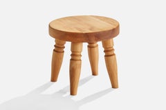 Swedish Designer, Stool, Wood, Sweden, 1970s