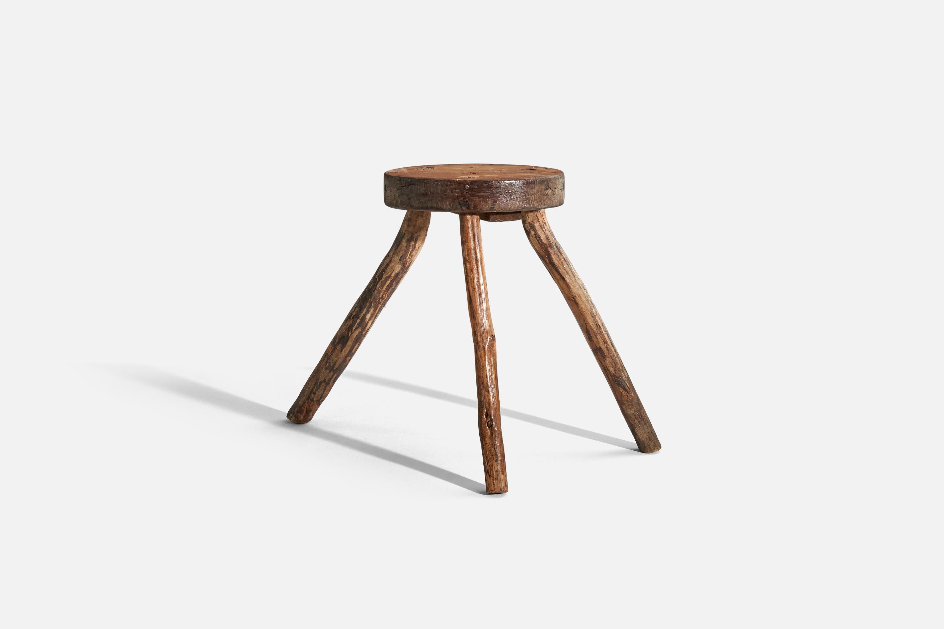A wooden stool designed and produced in Sweden, c. 1900s.