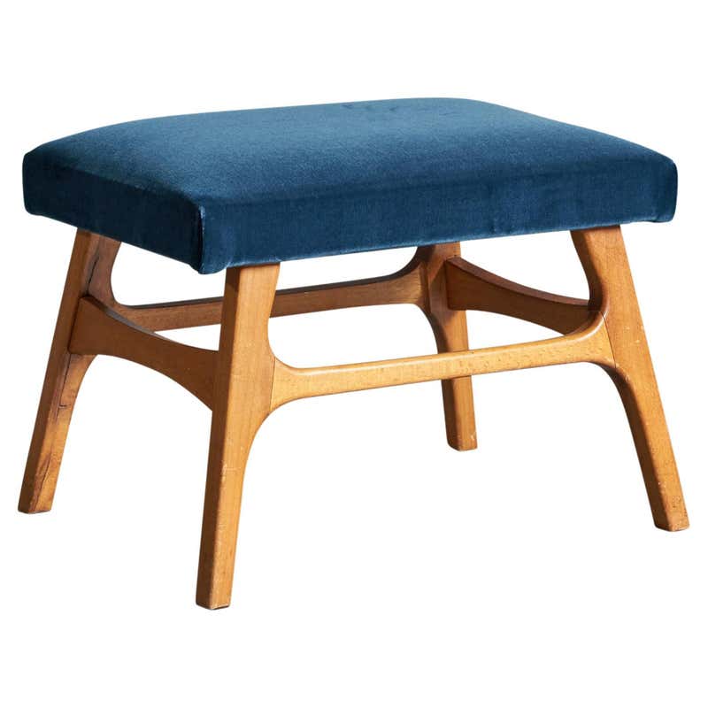 Swedish Designer, Stool, Bentwood, Velvet, Sweden, 1950s For Sale at ...