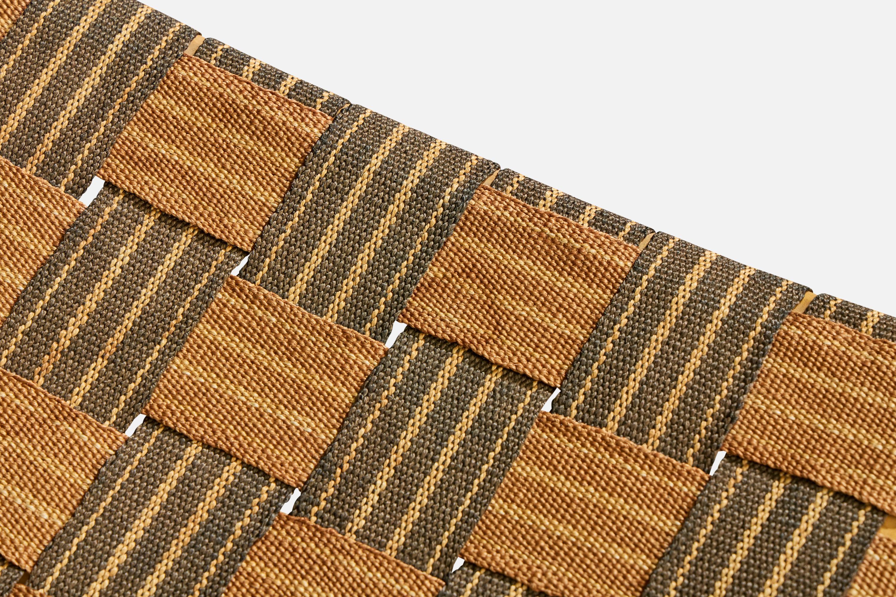 Schwedischer Designer, Hocker, Holz, Gurtband, Schweden, 1940er Jahre im Angebot 2