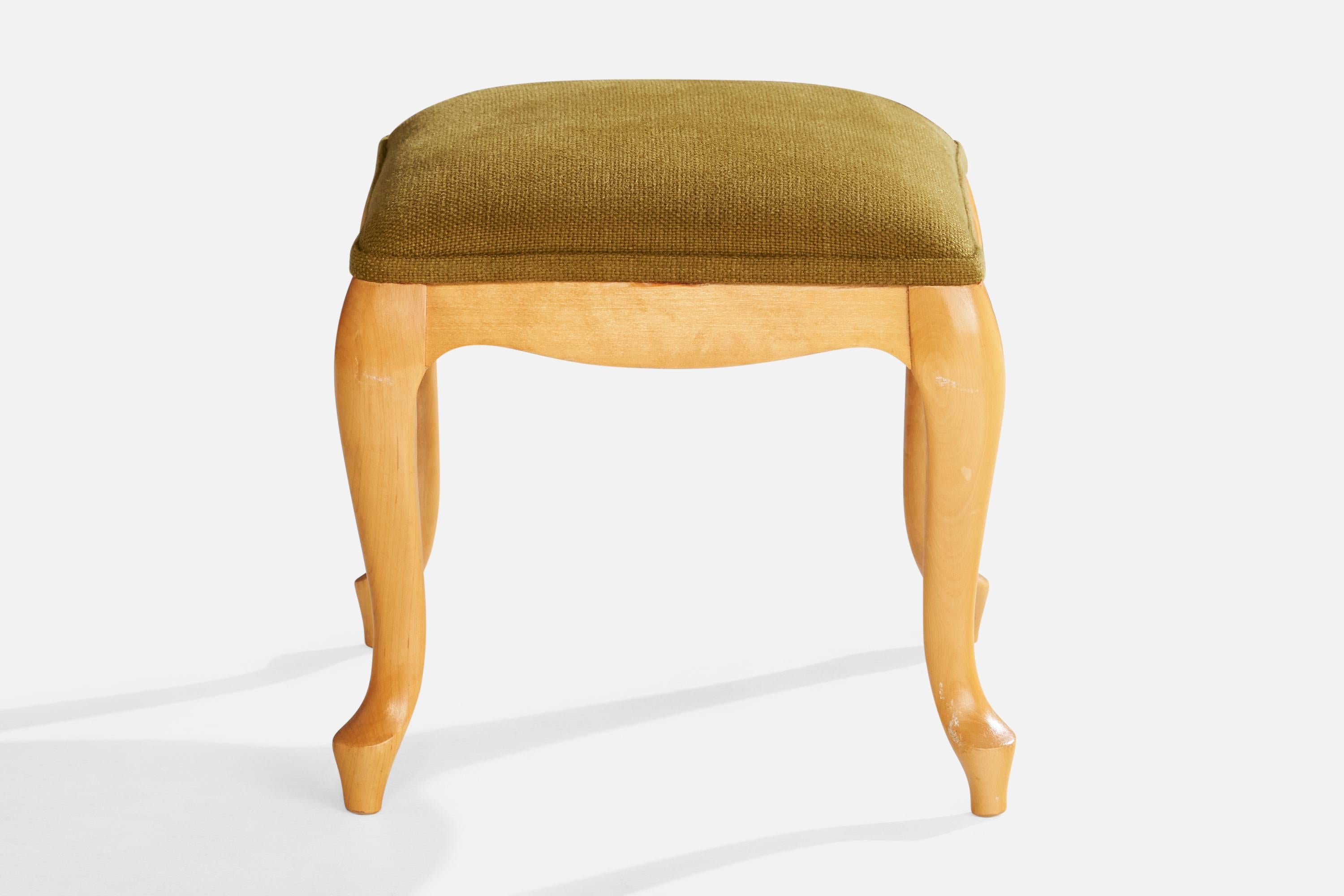 Début du 20ème siècle Designer suédois, tabourets, bouleau, tissu, Suède, années 1920 en vente
