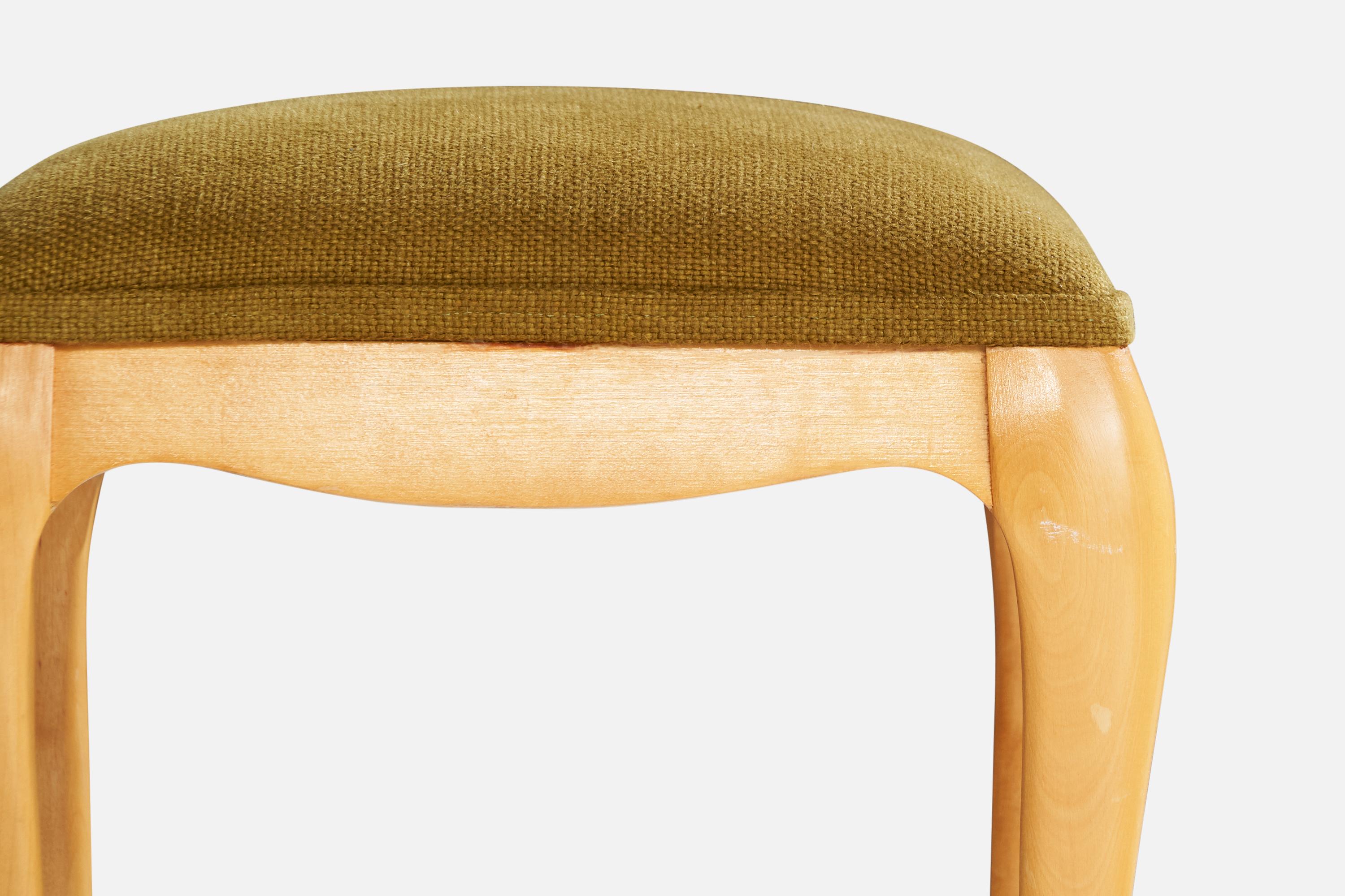 Designer suédois, tabourets, bouleau, tissu, Suède, années 1920 en vente 1