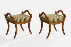 Designer svedese, sgabelli, betulla, legno, Svezia, 1900