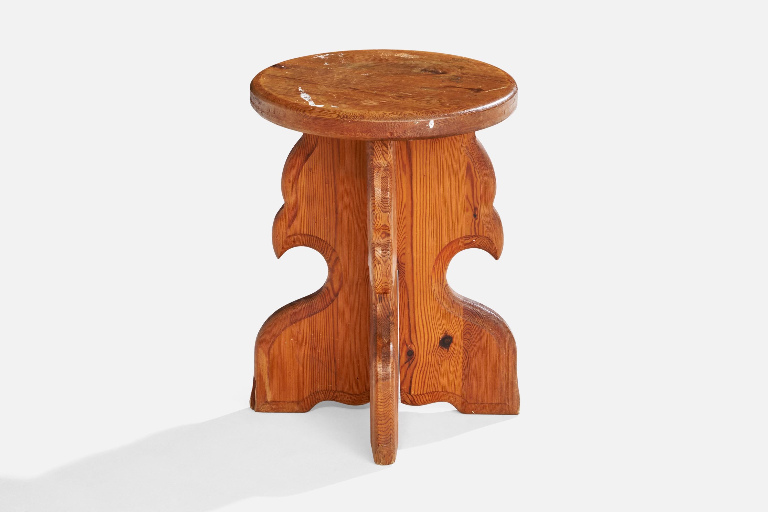 Late 20th Century Swedish Designer, Stools, Pine, Sweden, 1970s For Sale