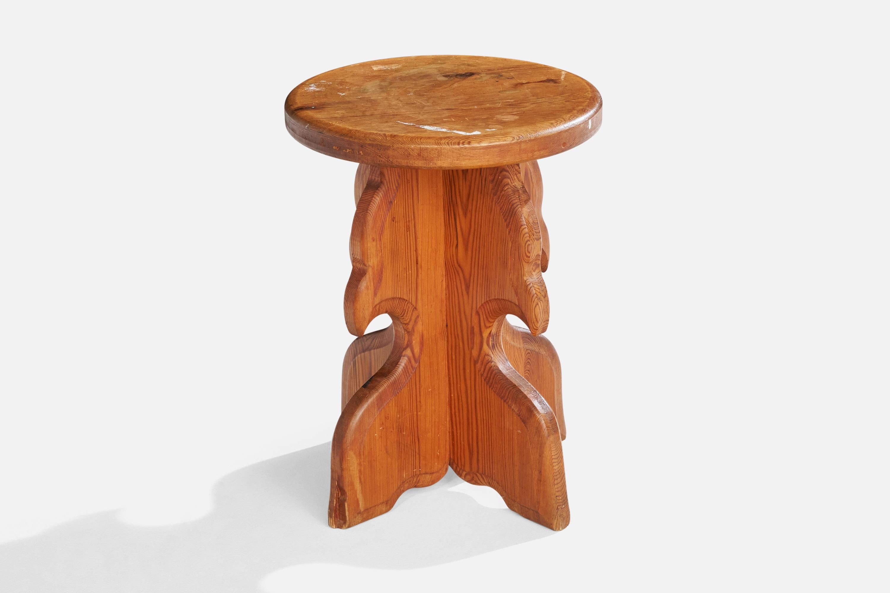 Swedish Designer, Stools, Pine, Sweden, 1970s For Sale 1