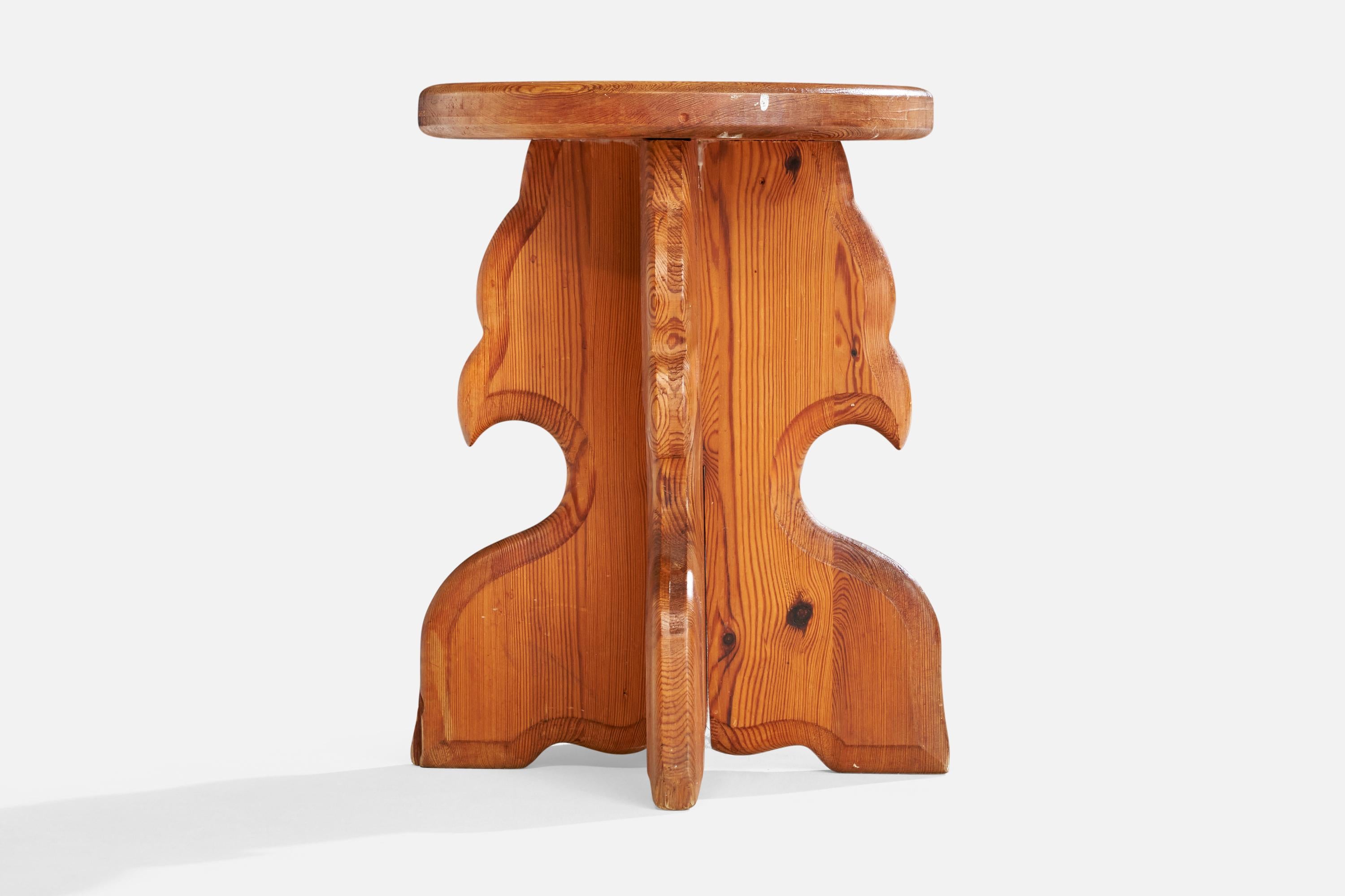 Swedish Designer, Stools, Pine, Sweden, 1970s For Sale 2