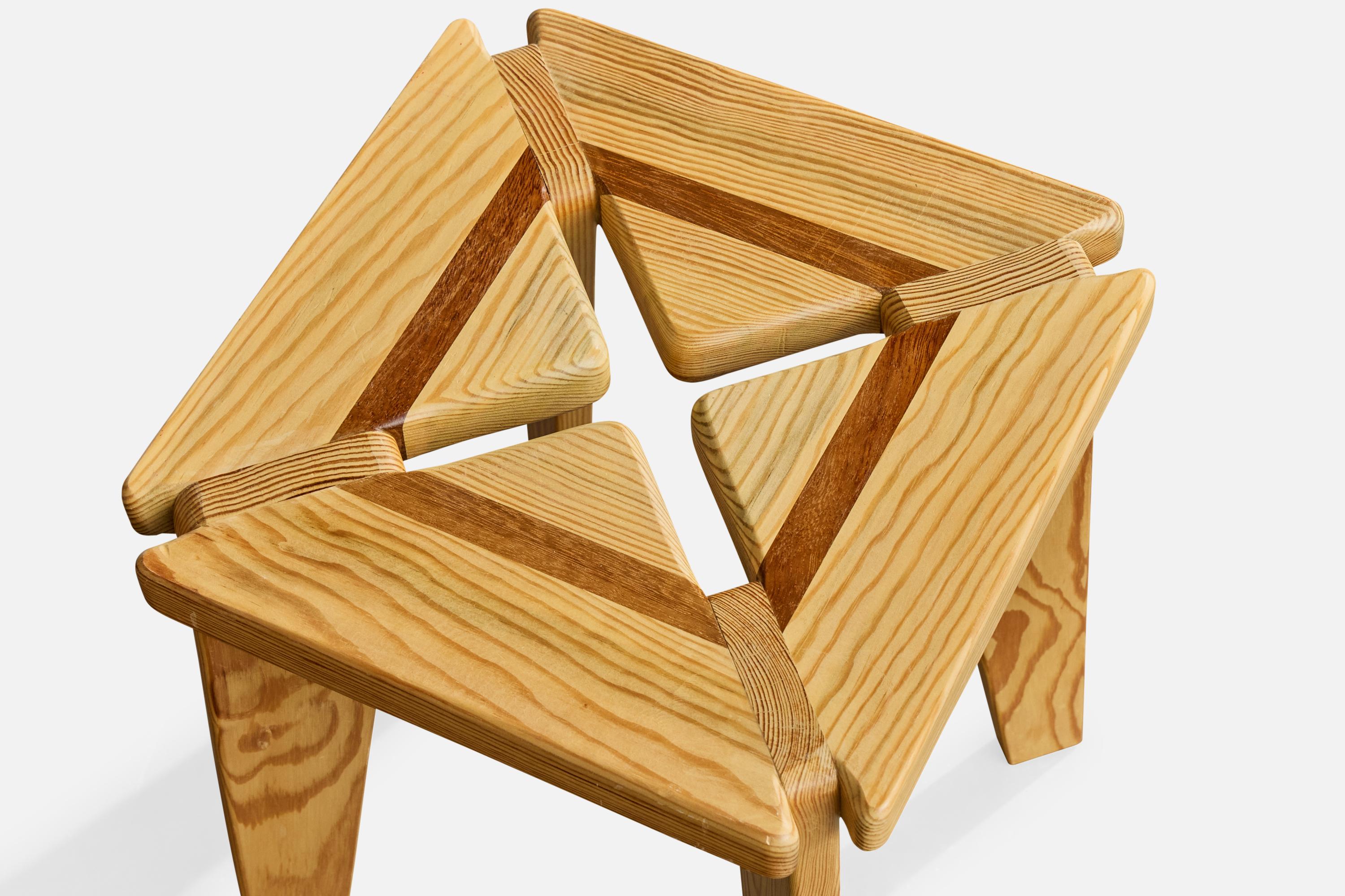 Swedish Designer, Stools, Pine, Sweden, 1970s im Angebot 1