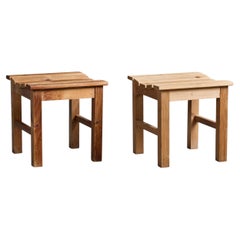 Swedish Designer, Stools, Pine, Sweden, 1970s