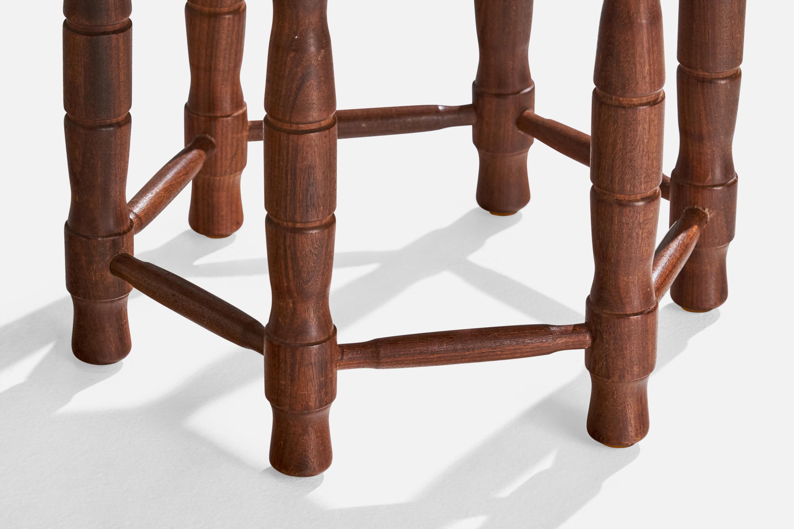 Early 20th Century Swedish Designer, Stools, Wood, Mohair, Sweden, 1920s