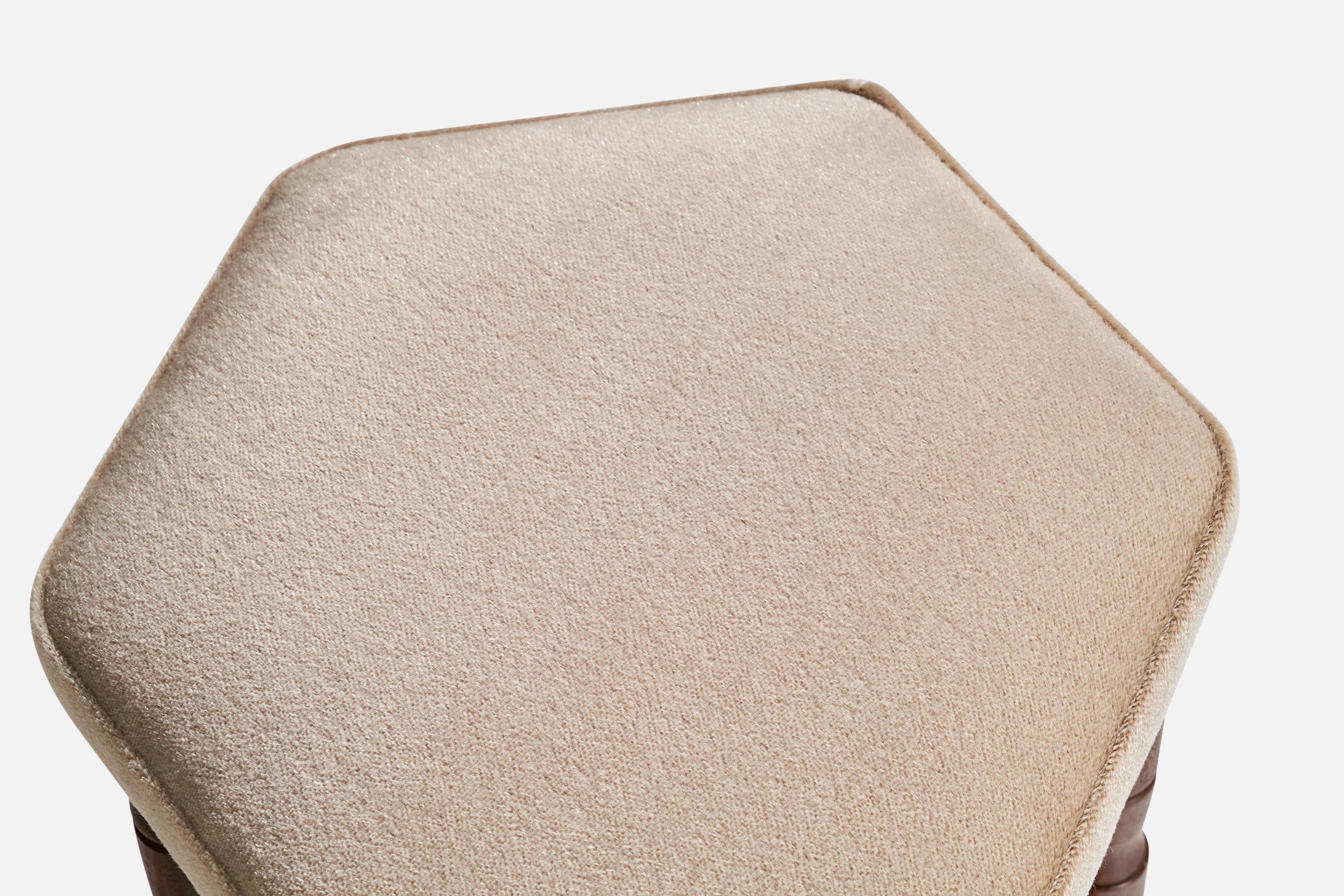 Swedish Designer, Stools, Wood, Mohair, Sweden, 1920s 3