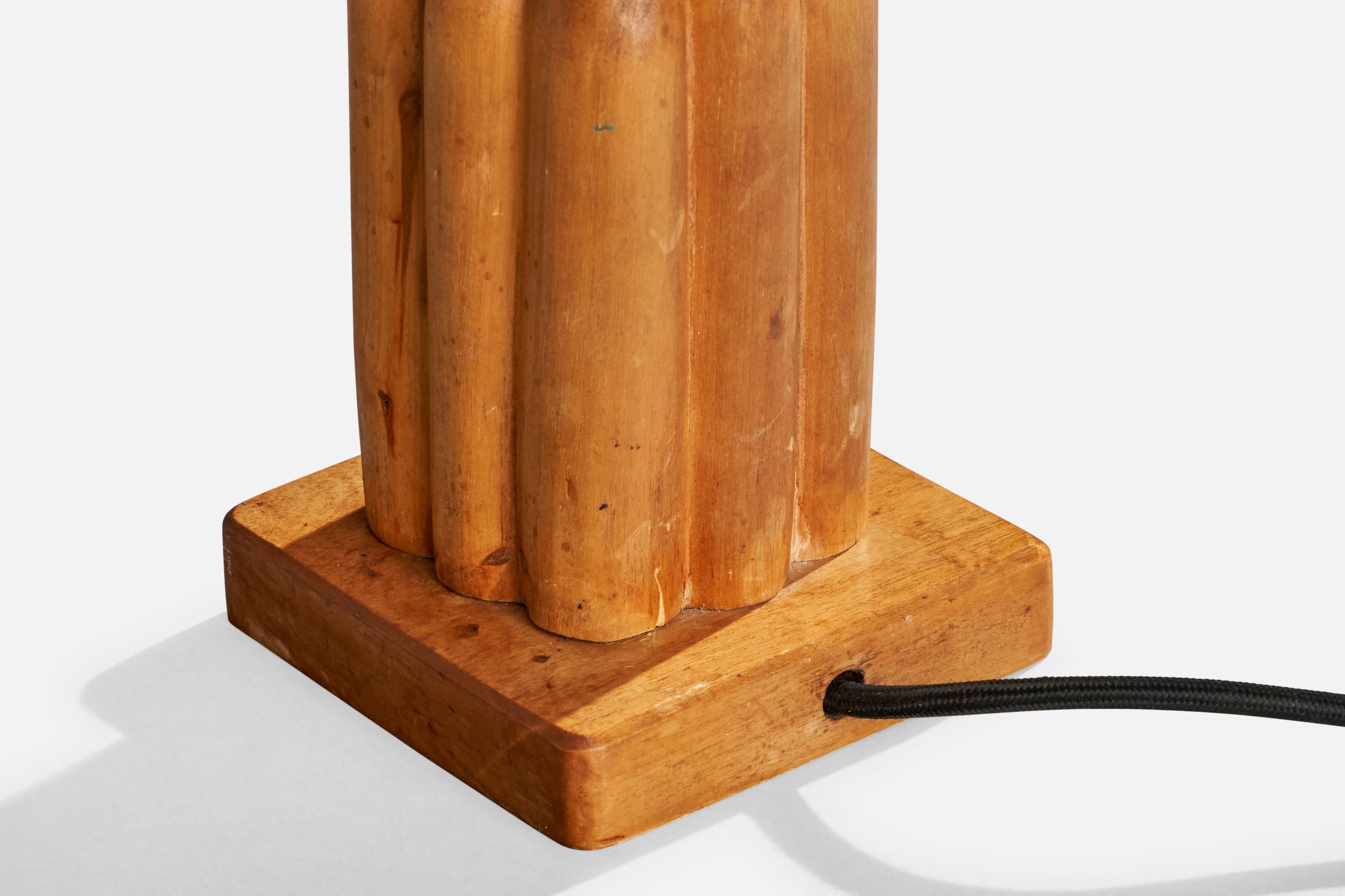 Designer suédois, lampe de bureau, bouleau, laiton, Suède, années 1920 en vente 3