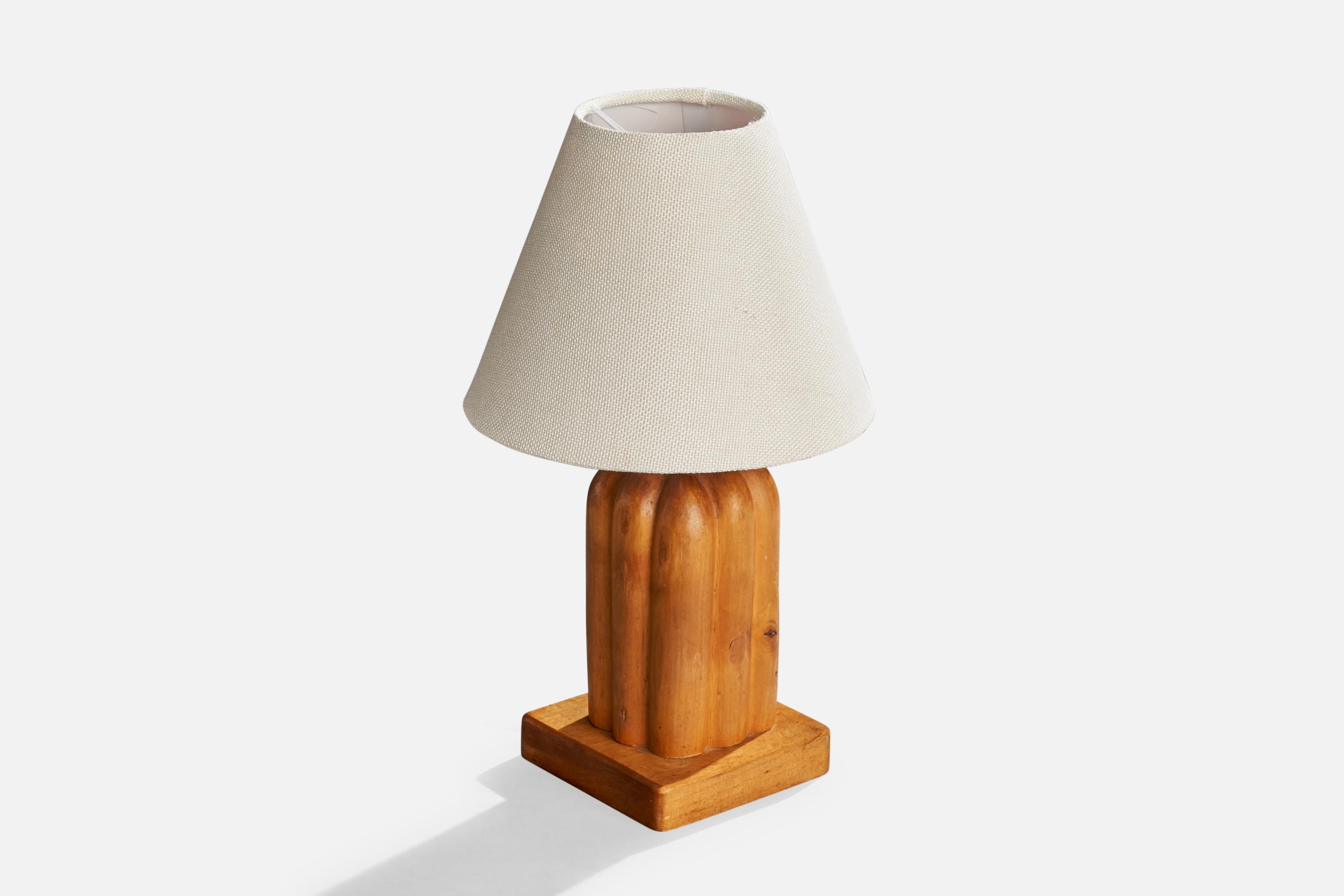 Suédois Designer suédois, lampe de bureau, bouleau, laiton, Suède, années 1920 en vente