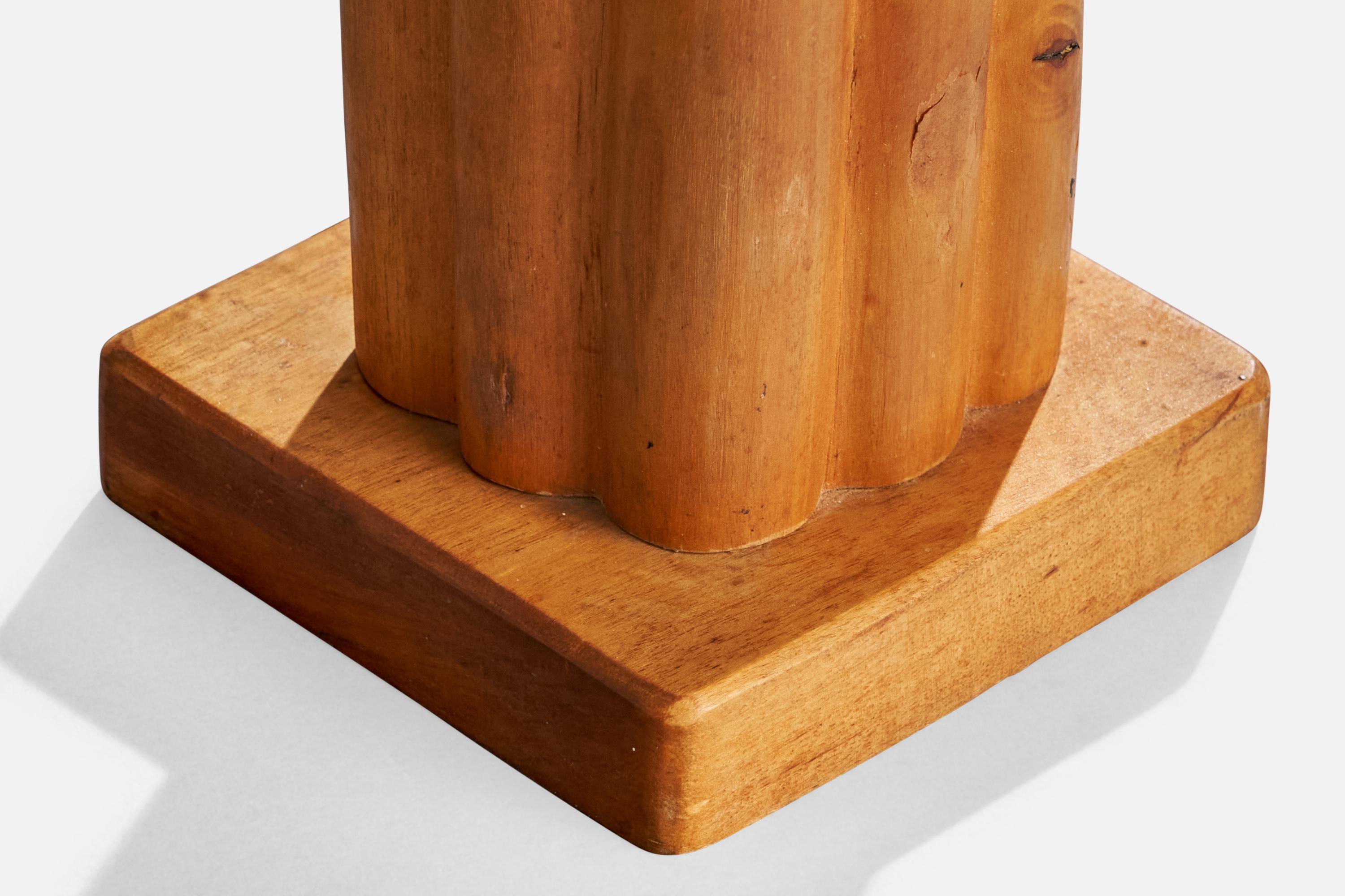 Designer suédois, lampe de bureau, bouleau, laiton, Suède, années 1920 en vente 1