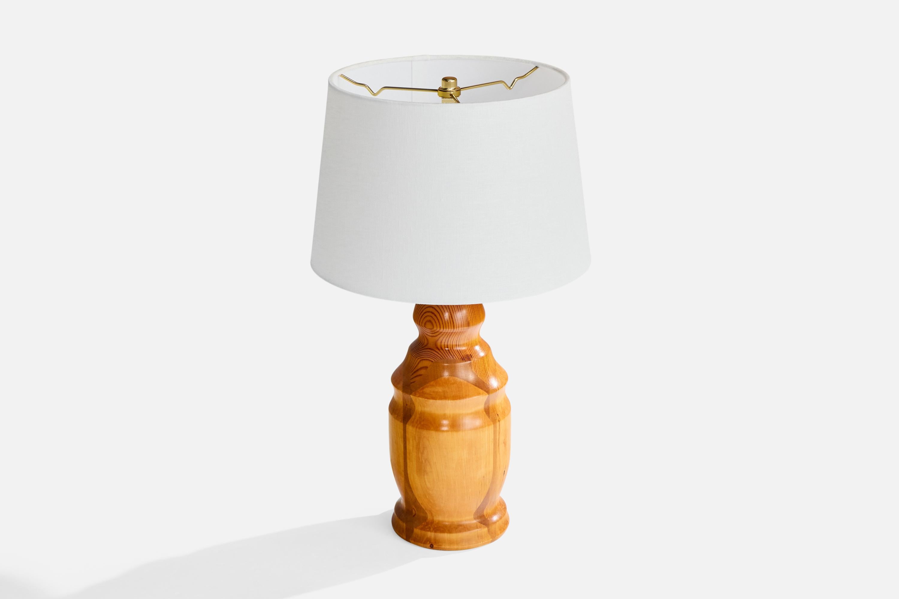 Swedish Designer, Table Lamp, Birch, Mahogany, Pine, Sweden, 1985 In Good Condition For Sale In High Point, NC