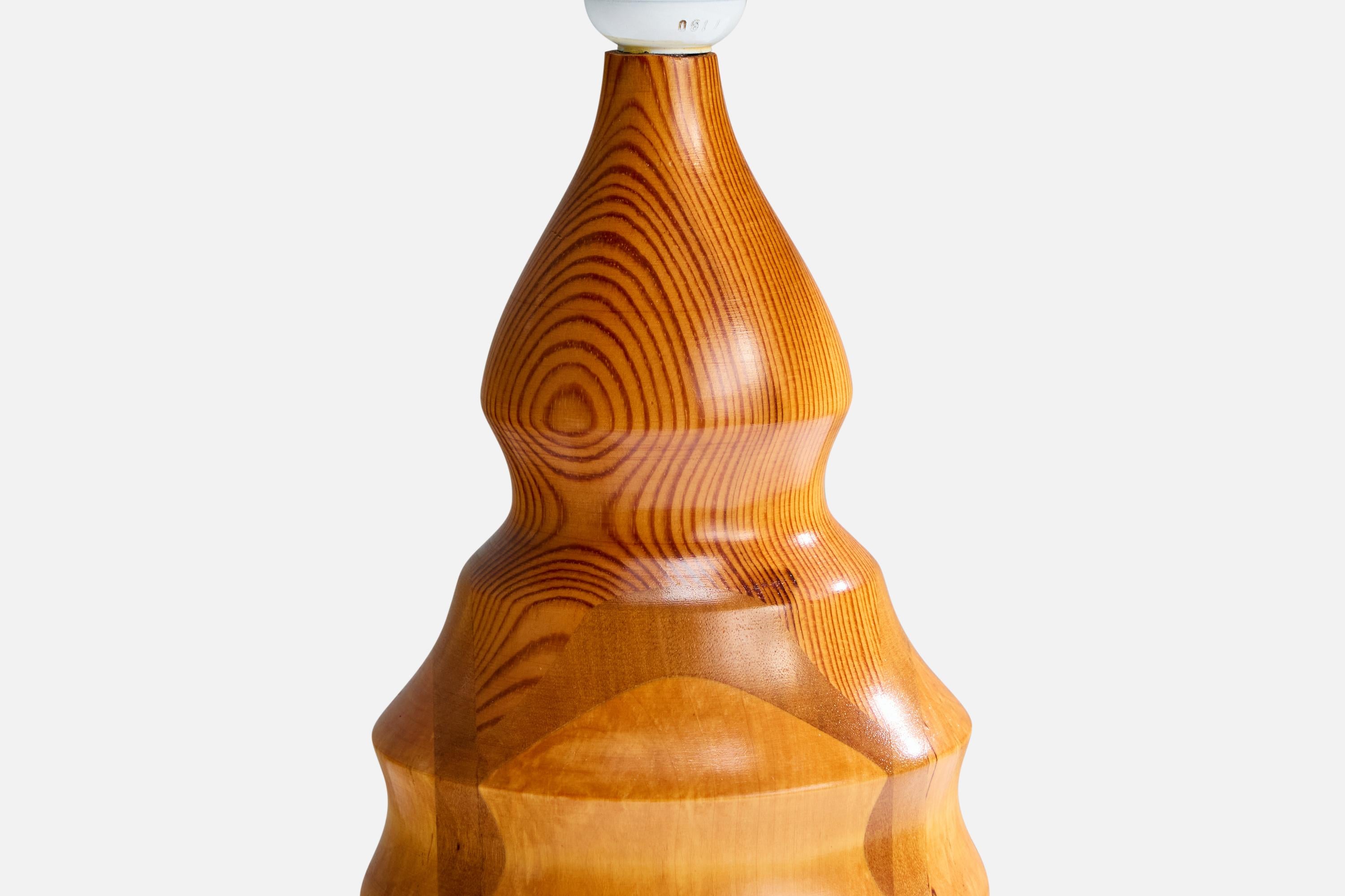 Late 20th Century Swedish Designer, Table Lamp, Birch, Mahogany, Pine, Sweden, 1985 For Sale