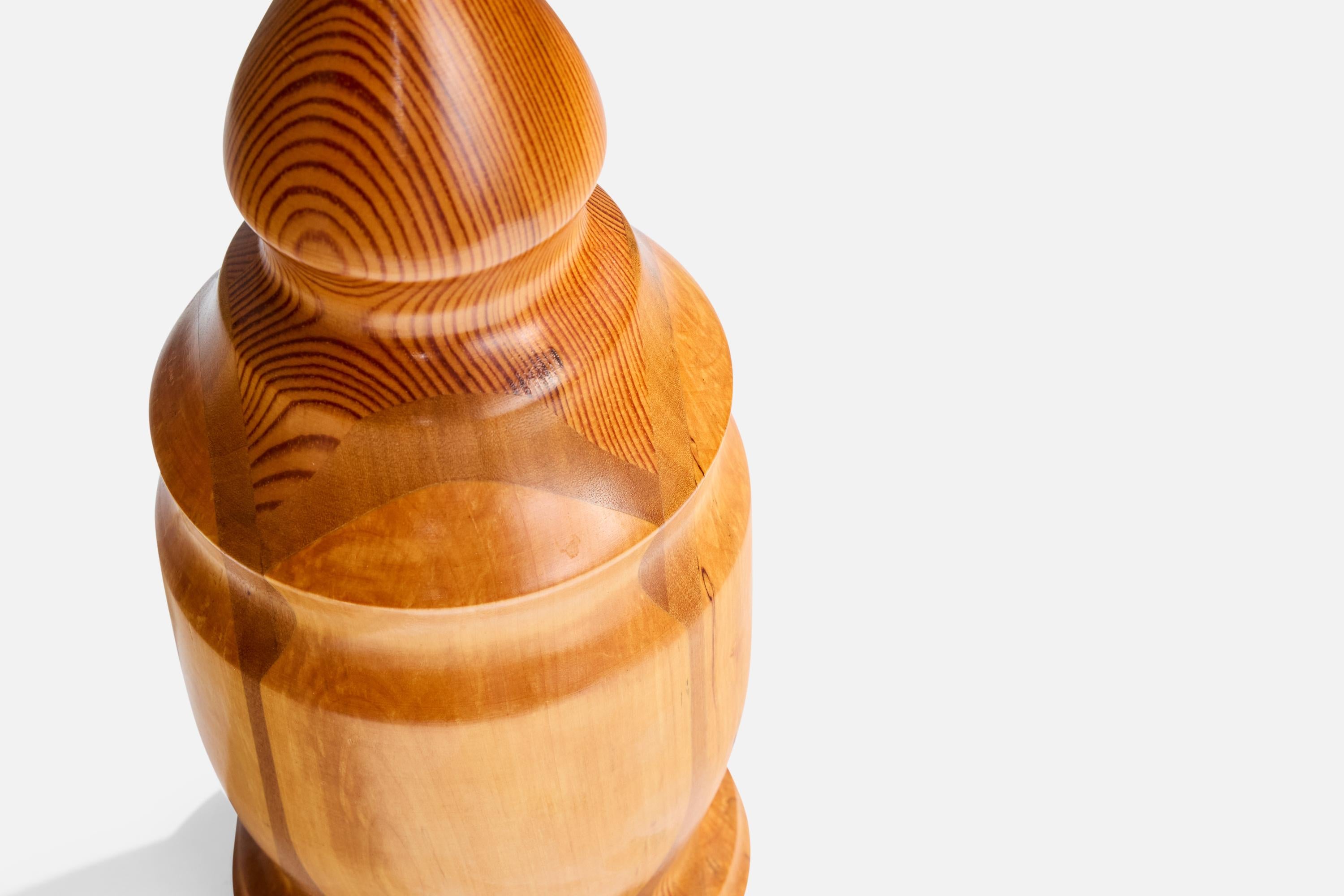 Swedish Designer, Table Lamp, Birch, Mahogany, Pine, Sweden, 1985 For Sale 1