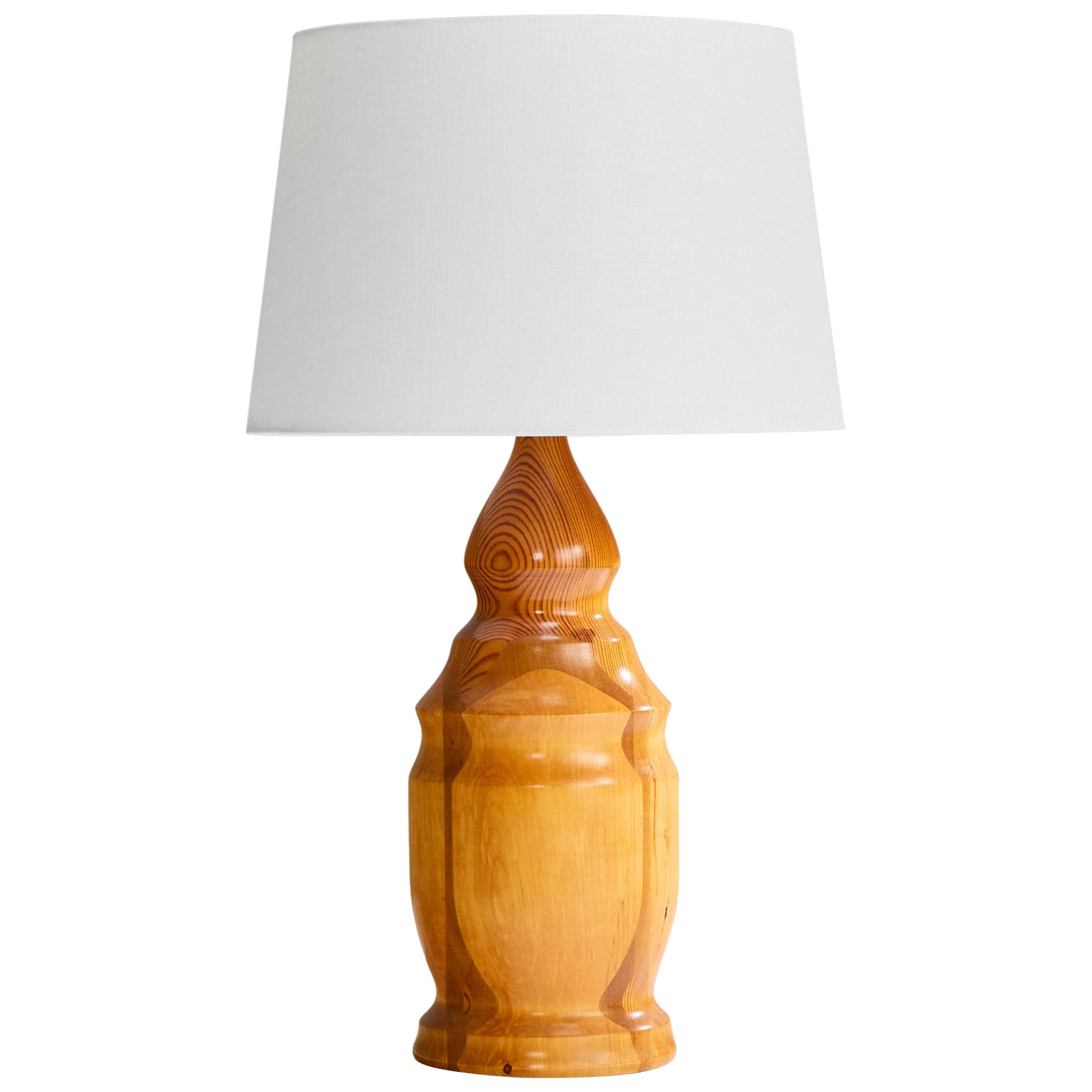 Swedish Designer, Table Lamp, Birch, Mahogany, Pine, Sweden, 1985 For Sale