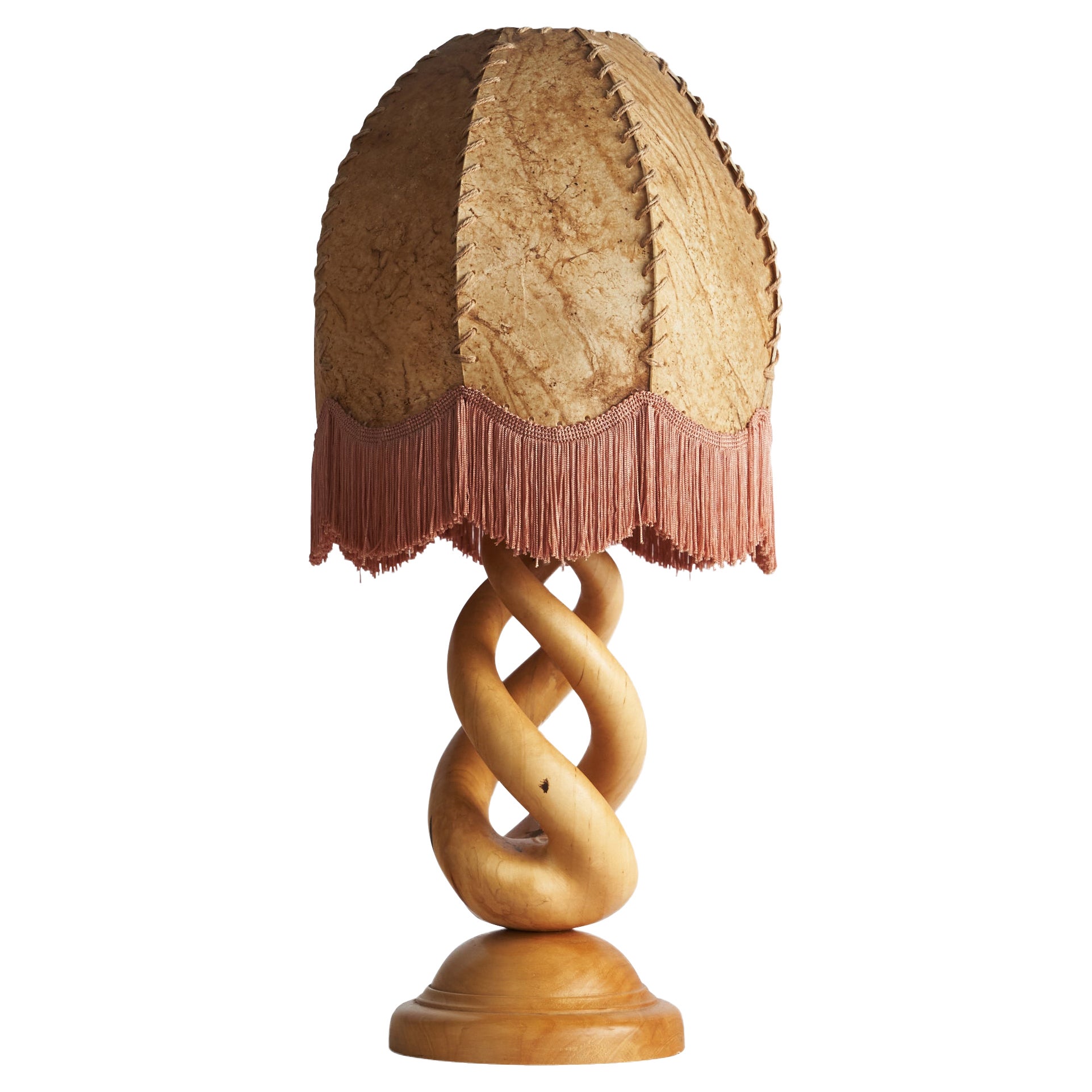 Designer svedese, Lampada da tavolo, Betulla, Carta pergamena. Tessuto. Svezia, anni '70