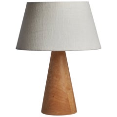Swedish Designer, Table Lamp, Birch, Sweden, 1950s
