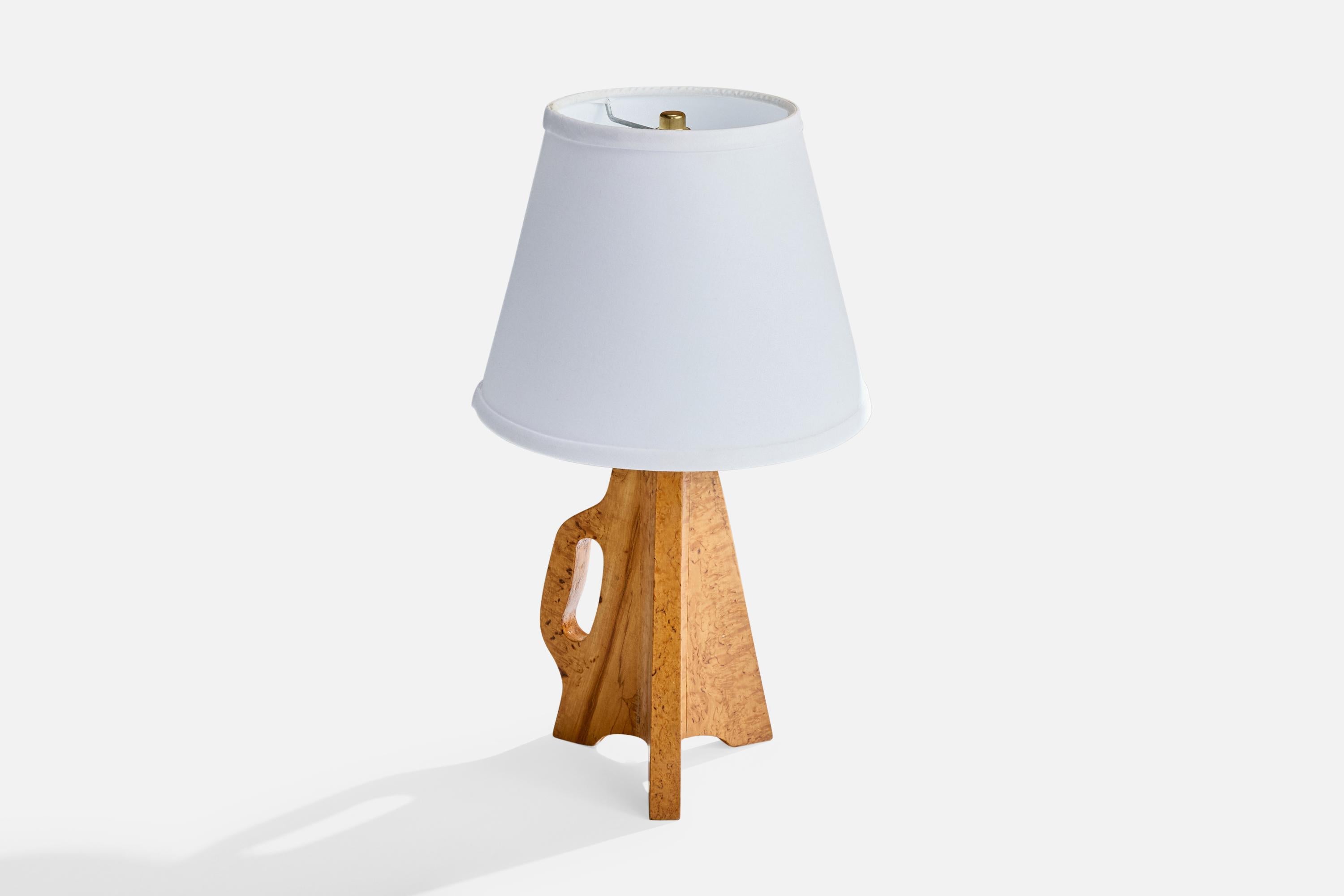 Diseñador sueco, lámpara de mesa, abedul, Suecia, años 1960 Moderno de mediados de siglo en venta