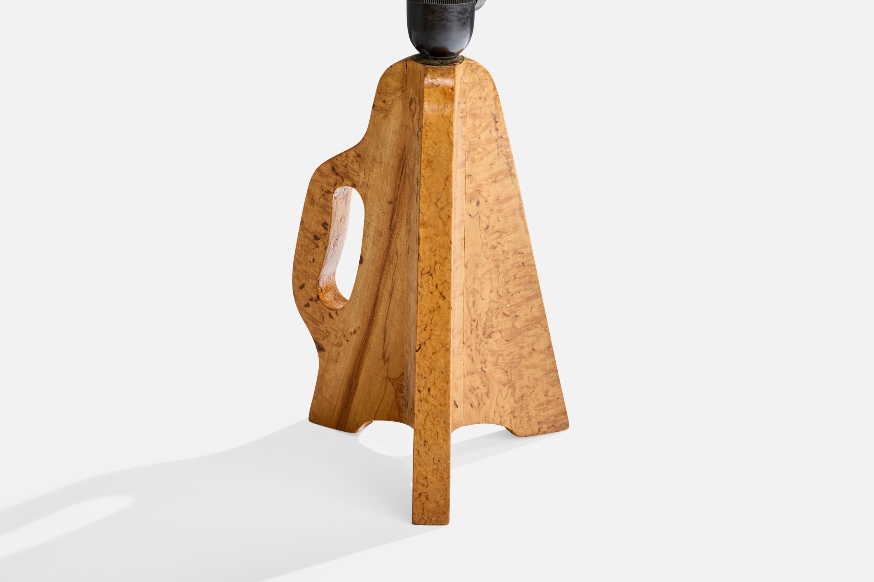 Diseñador sueco, lámpara de mesa, abedul, Suecia, años 1960 Sueco en venta