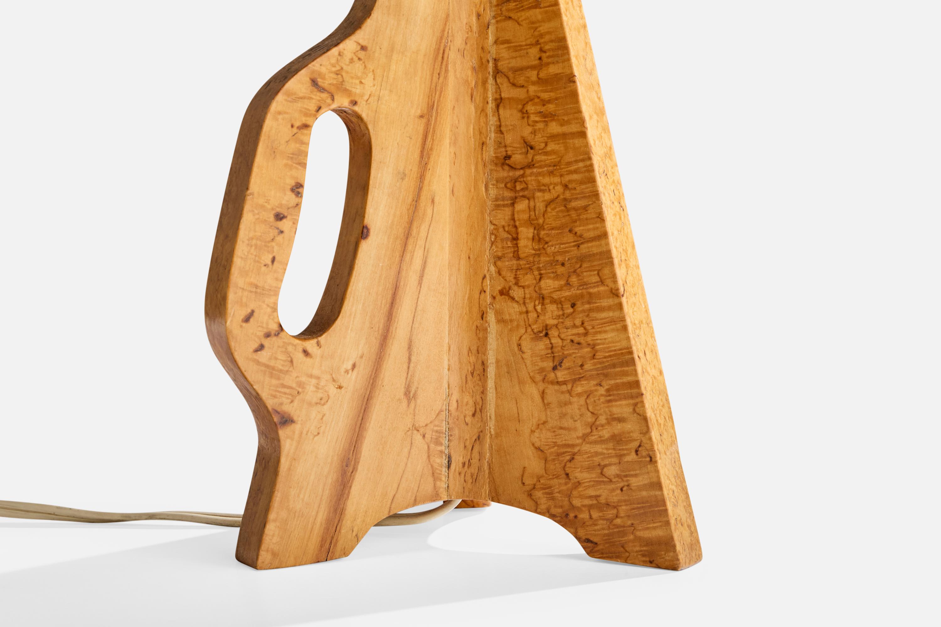 Diseñador sueco, lámpara de mesa, abedul, Suecia, años 1960 Madera en venta