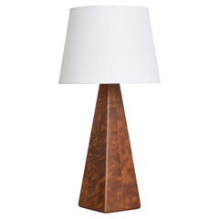 Swedish Designer, Table Lamp, Birch, Sweden, 1960s